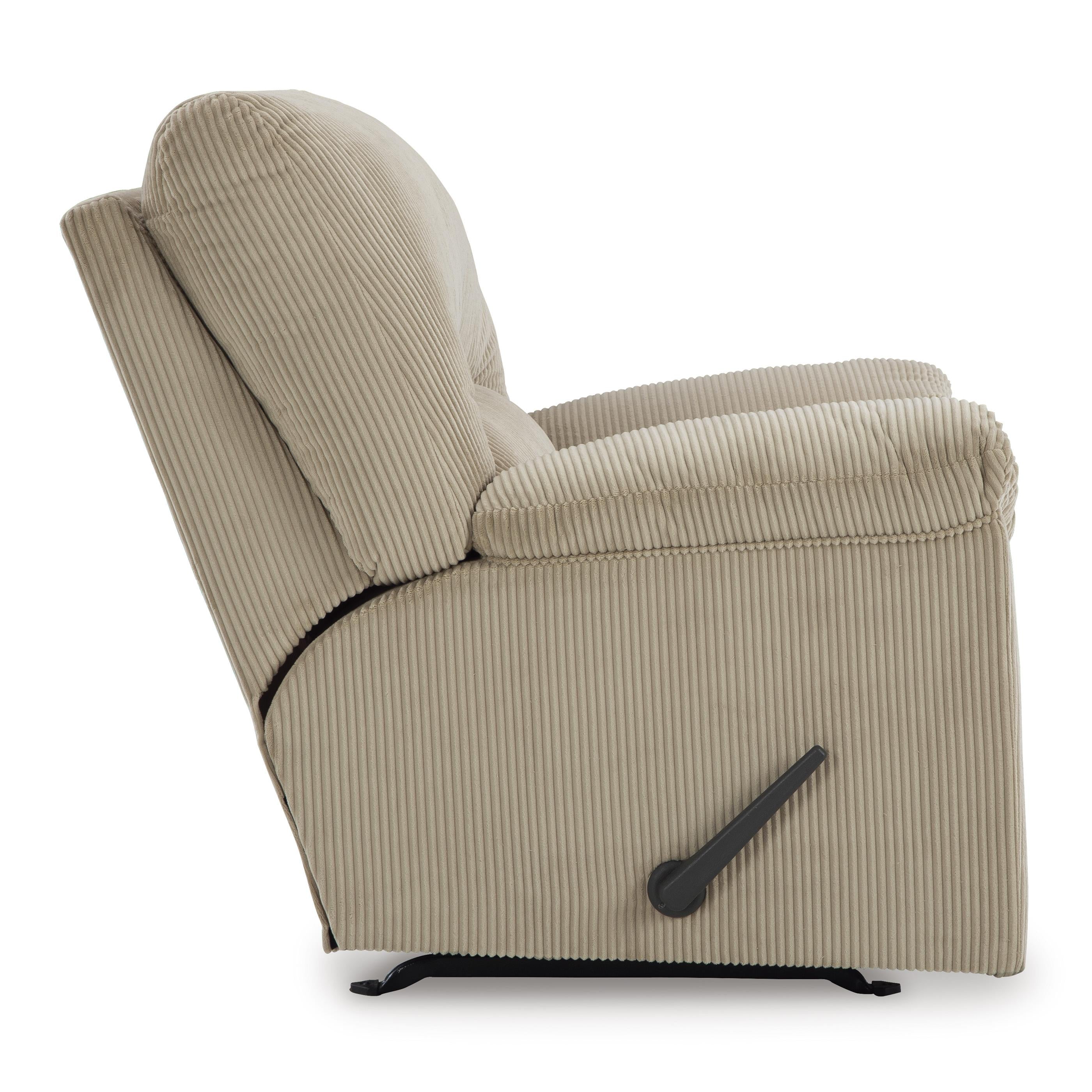  Manufacturer Color_Sand --  Signature Design by Ashley SimpleJoy Rocker Fabric Recliner IMAGE 4