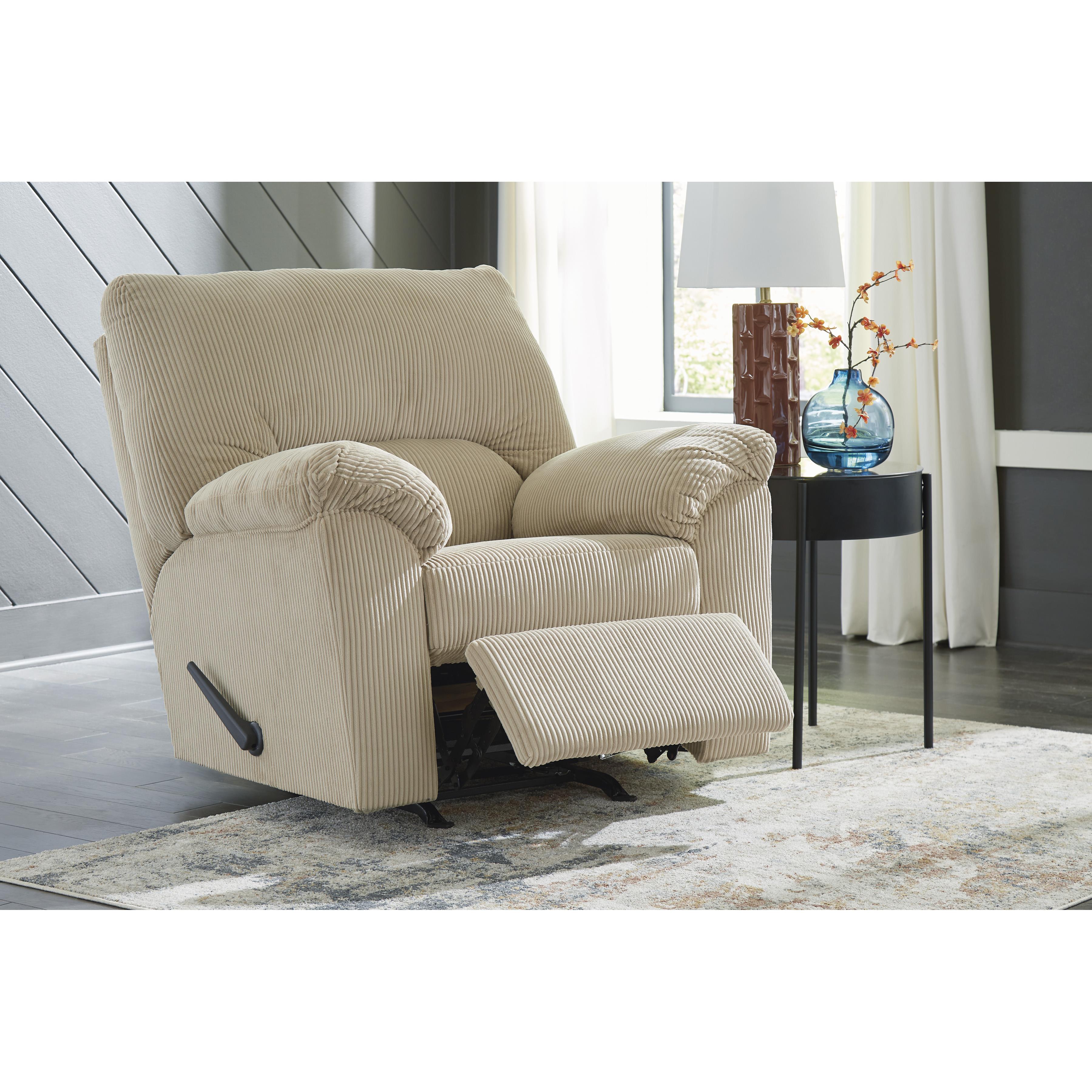 Manufacturer Color_Sand --  Signature Design by Ashley SimpleJoy Rocker Fabric Recliner IMAGE 8