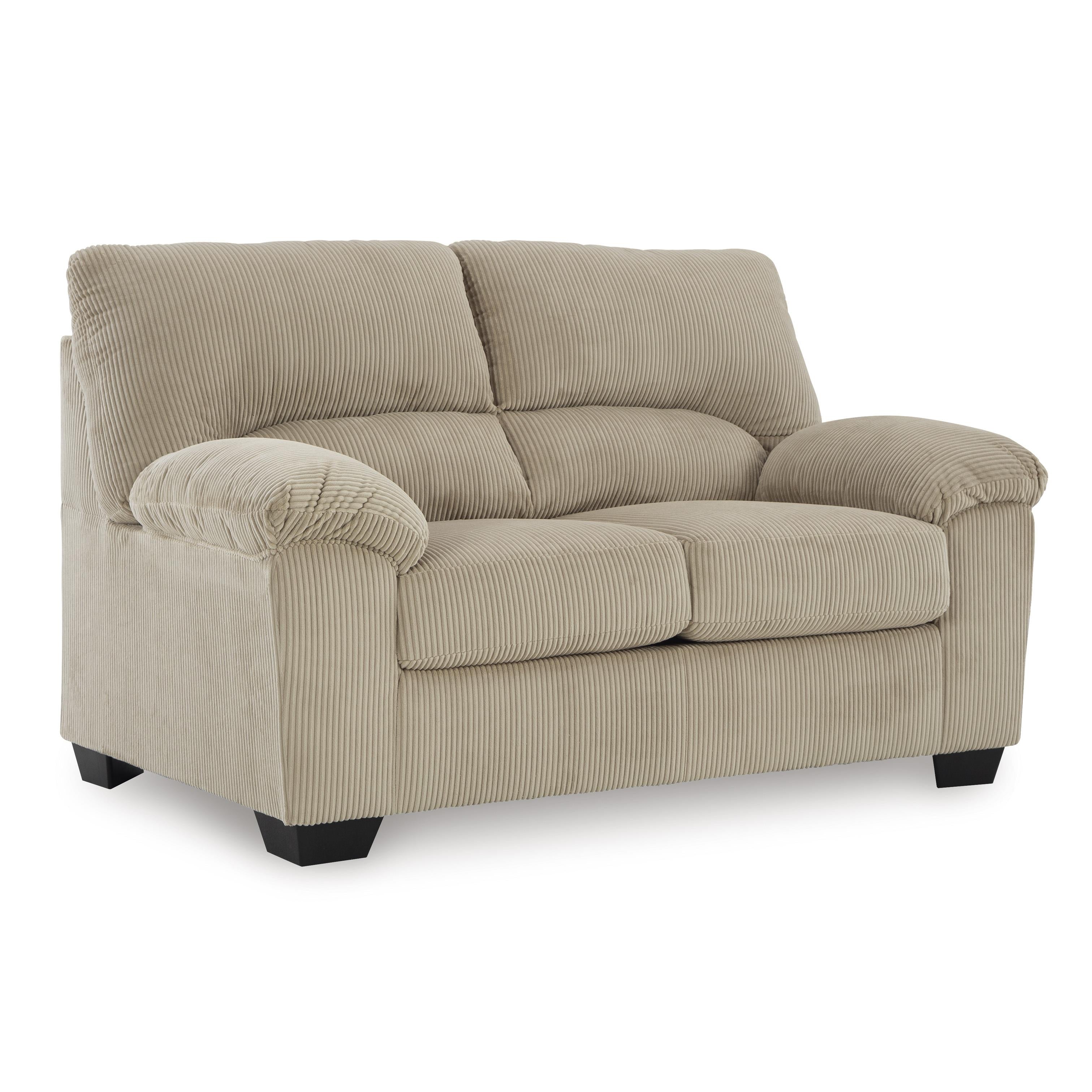  Manufacturer Color_Sand --  Signature Design by Ashley SimpleJoy Stationary Fabric Loveseat IMAGE 1