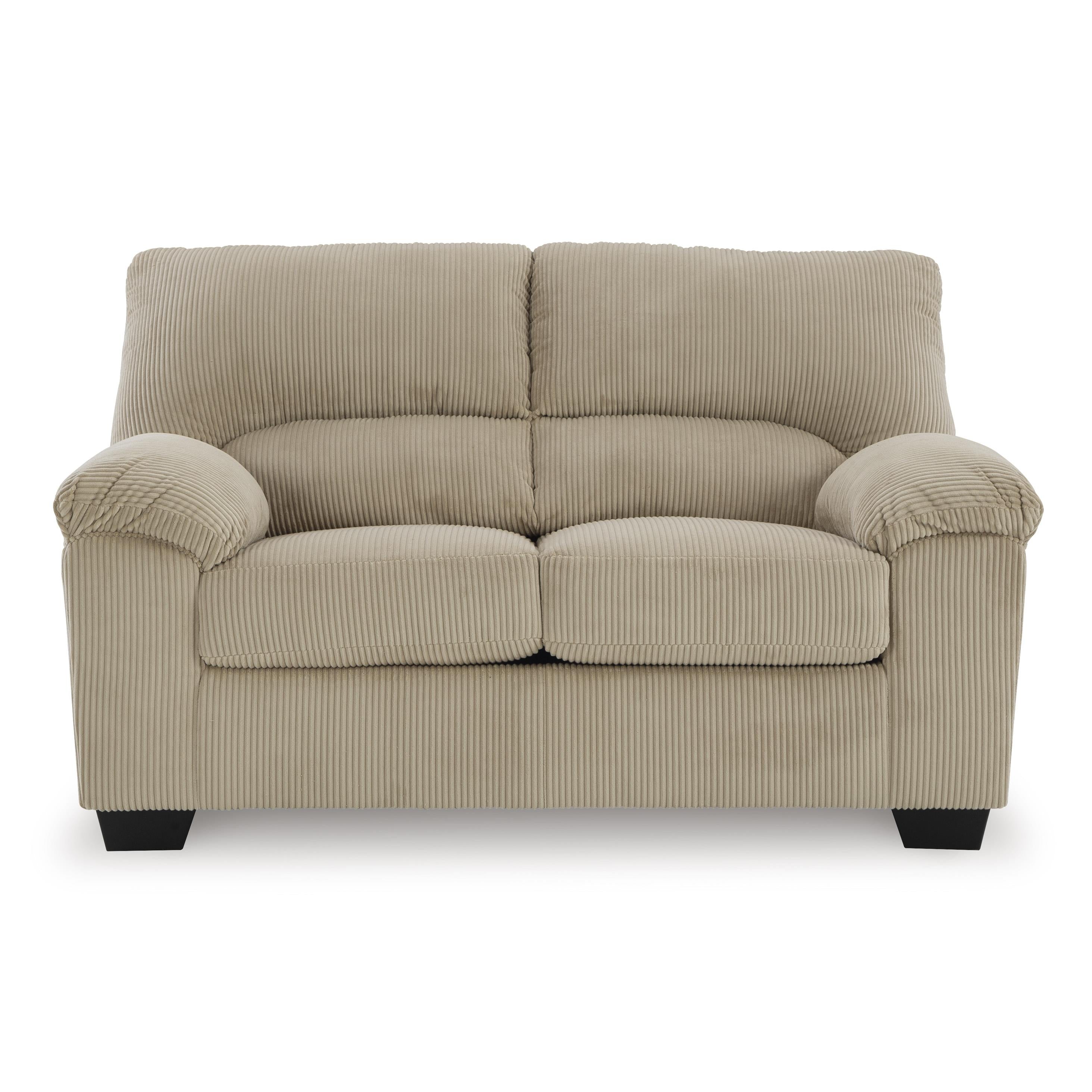  Manufacturer Color_Sand --  Signature Design by Ashley SimpleJoy Stationary Fabric Loveseat IMAGE 2
