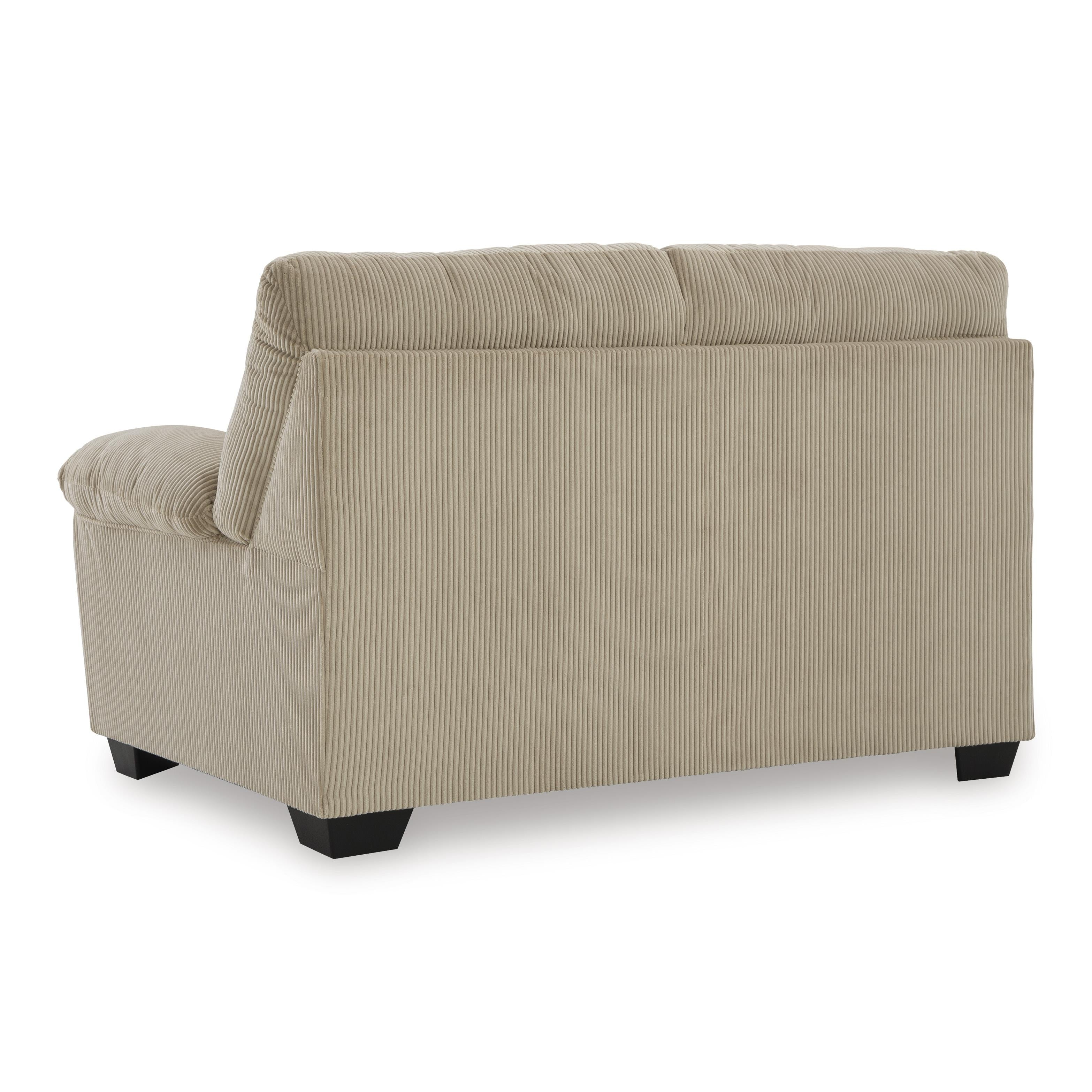  Manufacturer Color_Sand --  Signature Design by Ashley SimpleJoy Stationary Fabric Loveseat IMAGE 4