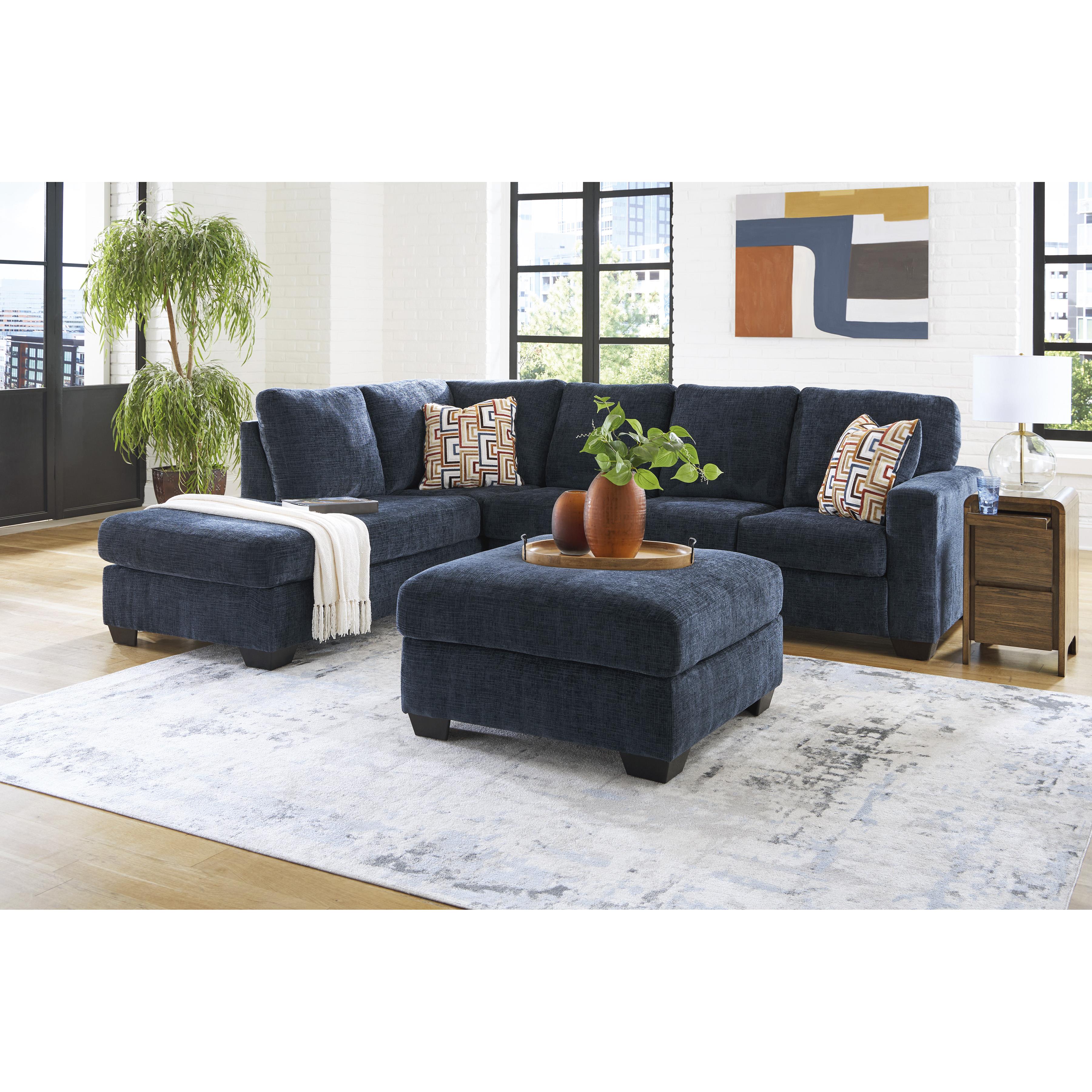  Manufacturer Color_Ink --  Signature Design by Ashley Aviemore Fabric Ottoman IMAGE 4
