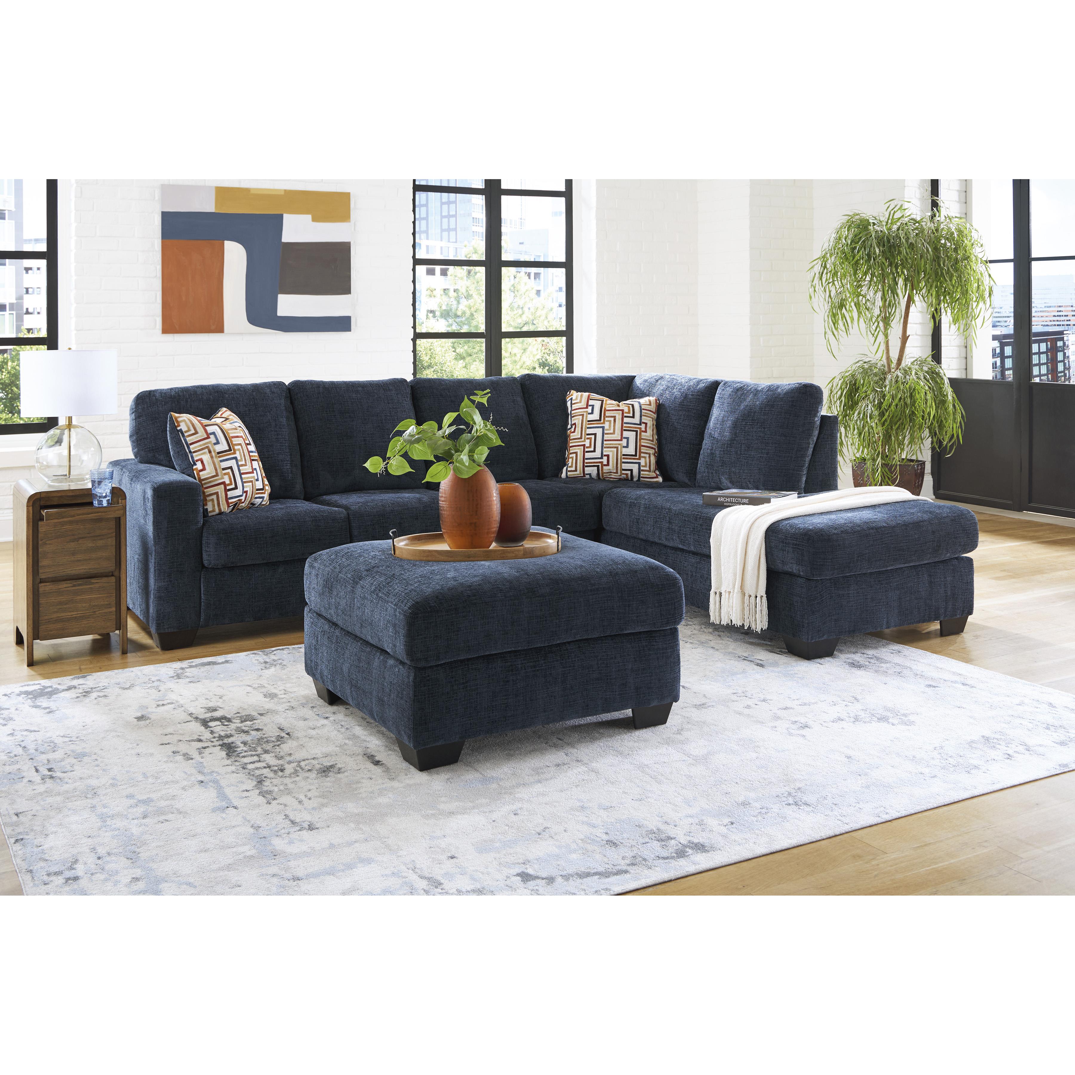  Manufacturer Color_Ink --  Signature Design by Ashley Aviemore Fabric Ottoman IMAGE 5