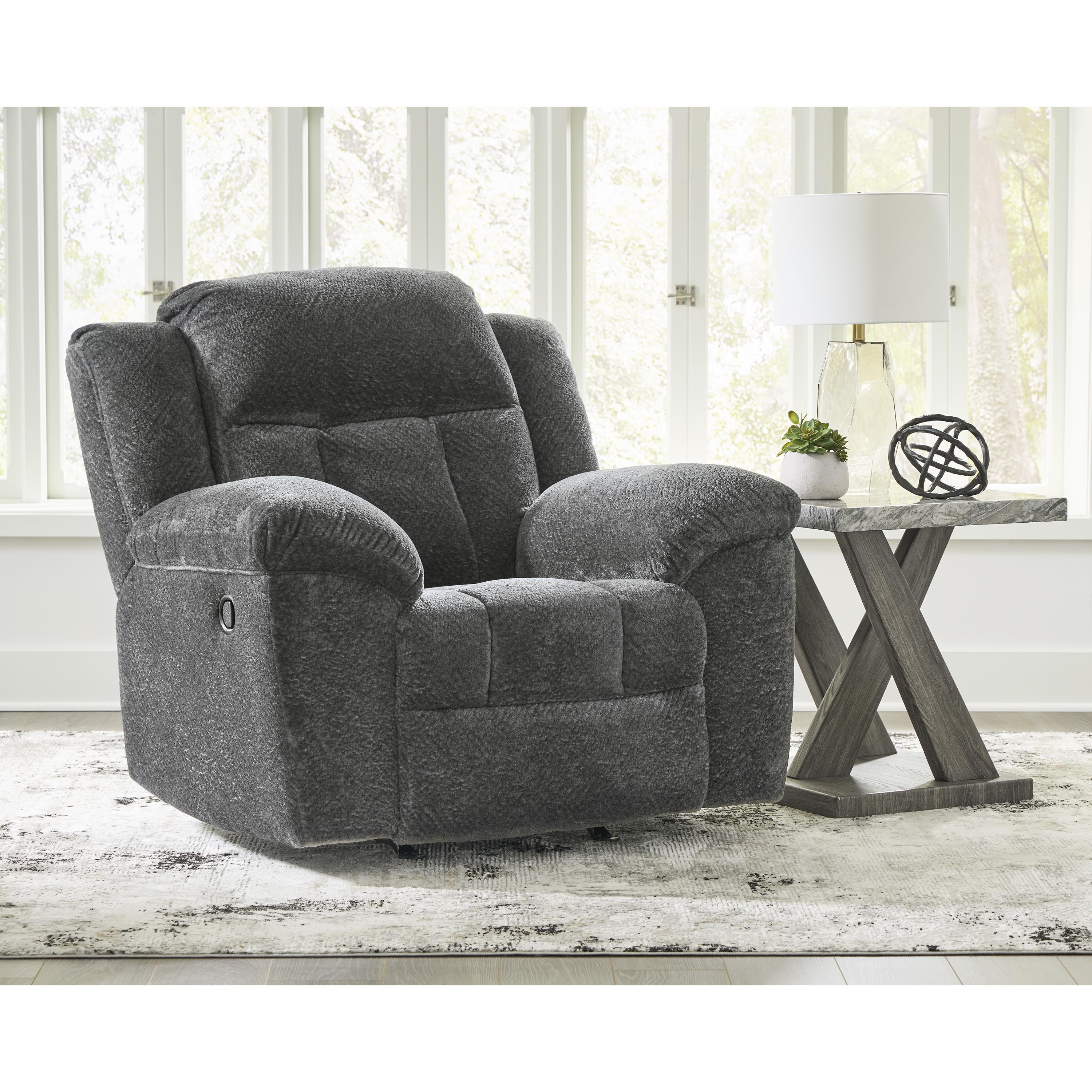  Manufacturer Color_Graphite --  Signature Design by Ashley Frohn Rocker Fabric Recliner IMAGE 6