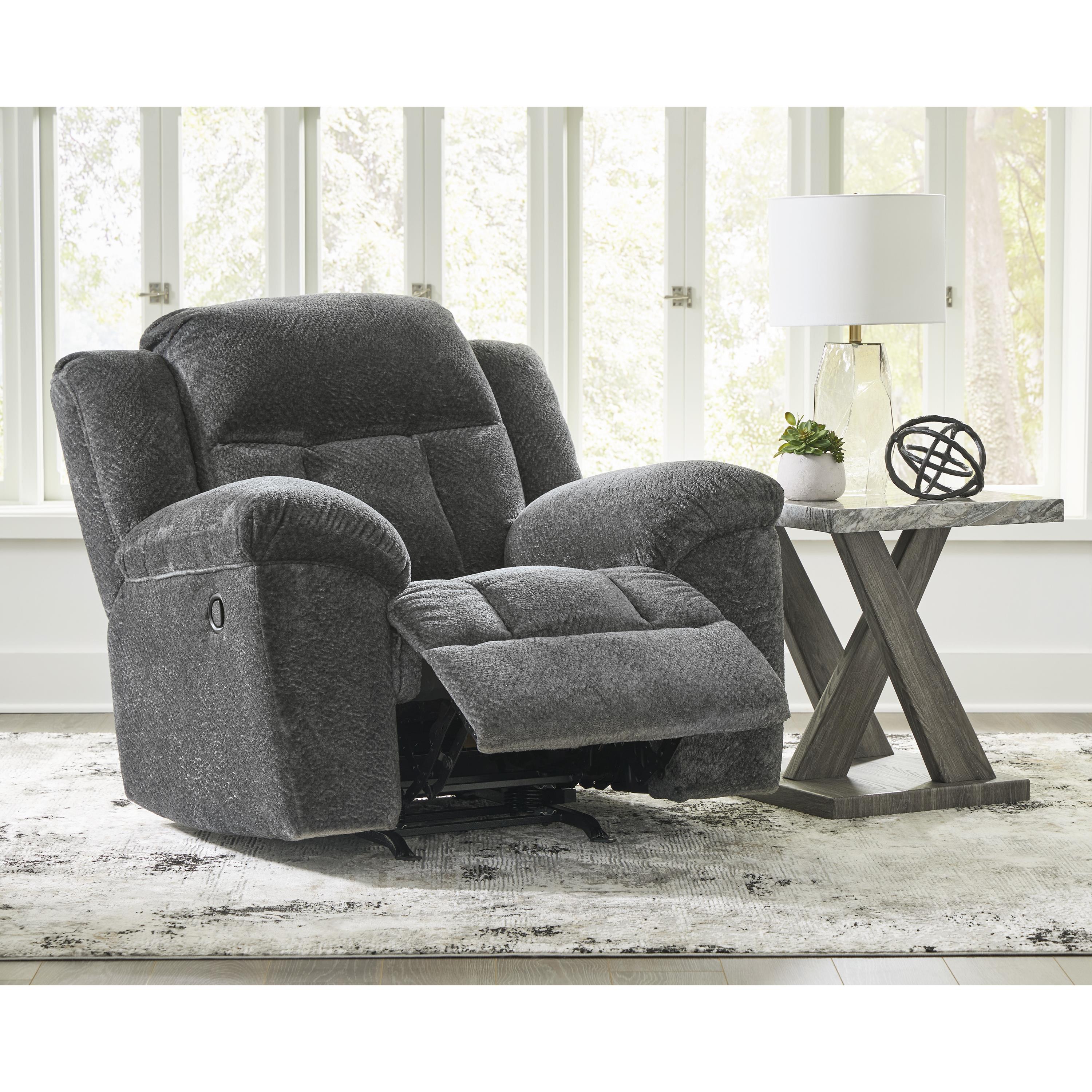  Manufacturer Color_Graphite --  Signature Design by Ashley Frohn Rocker Fabric Recliner IMAGE 7