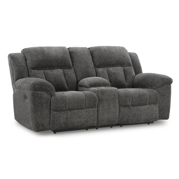 Signature Design by Ashley Frohn Reclining Fabric Loveseat with Console