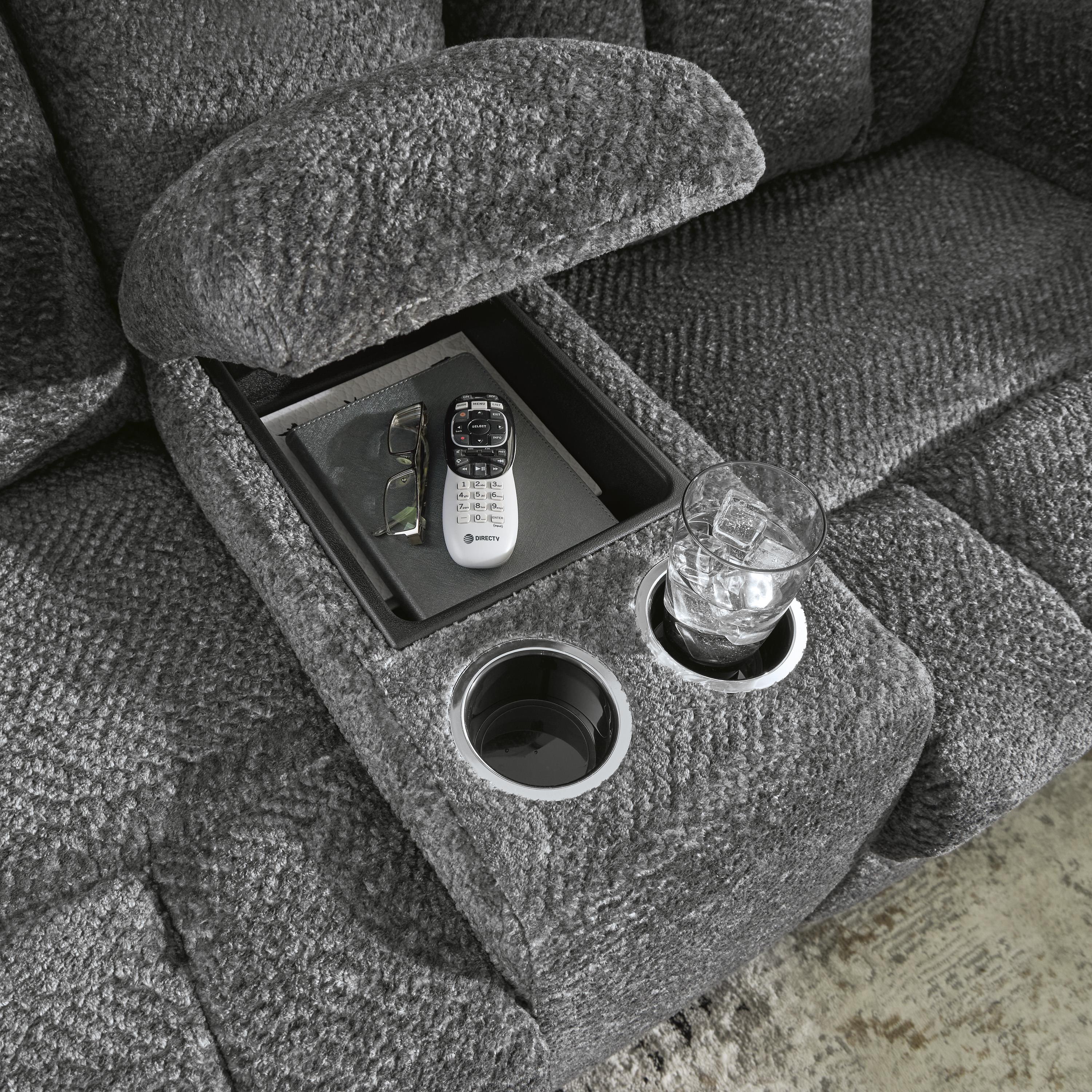  Manufacturer Color_Graphite --  Signature Design by Ashley Frohn Reclining Fabric Loveseat with Console IMAGE 8