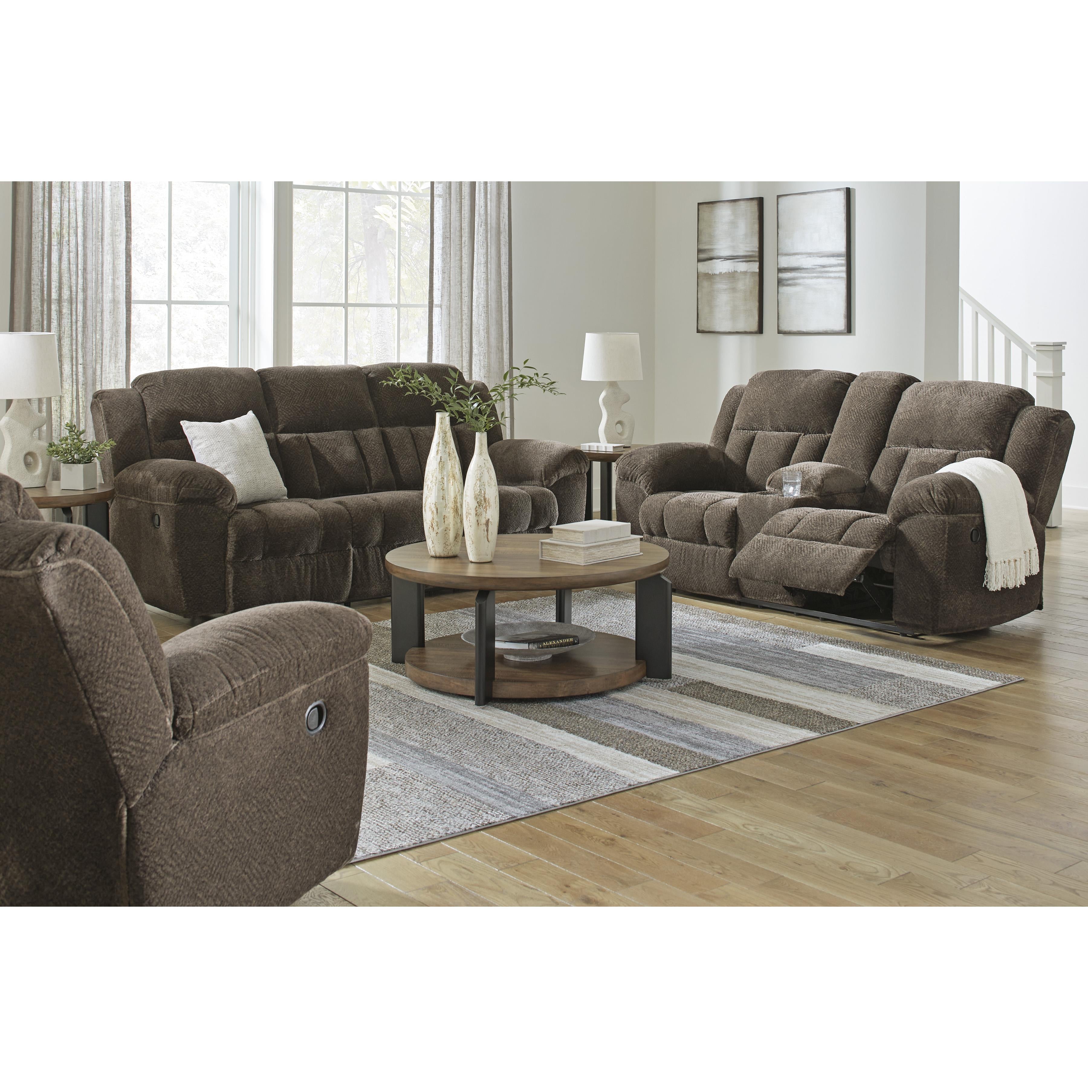  Manufacturer Color_Chocolate --  Frohn 3740794 Double Reclining Loveseat with Console IMAGE 15