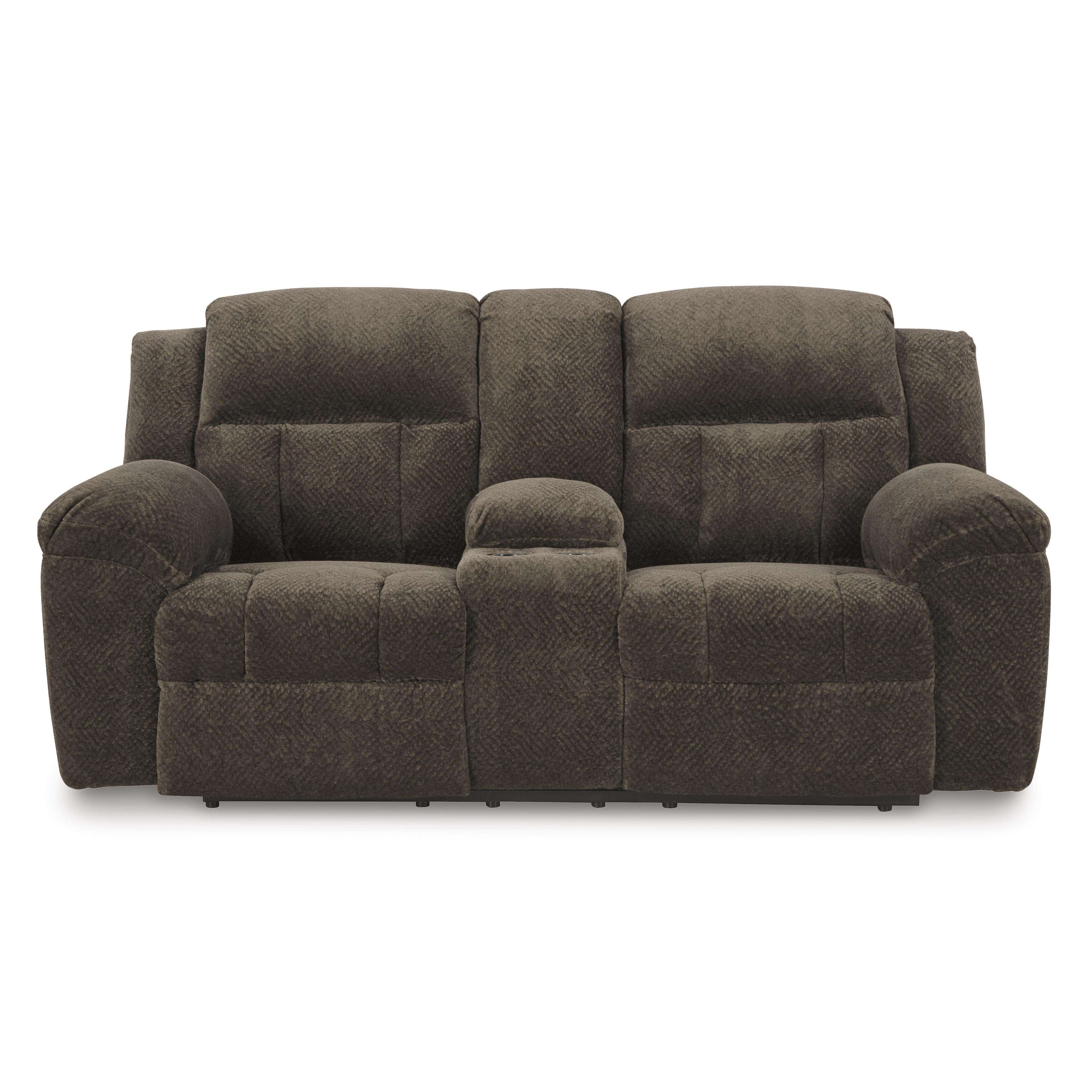  Manufacturer Color_Chocolate --  Frohn 3740794 Double Reclining Loveseat with Console IMAGE 3