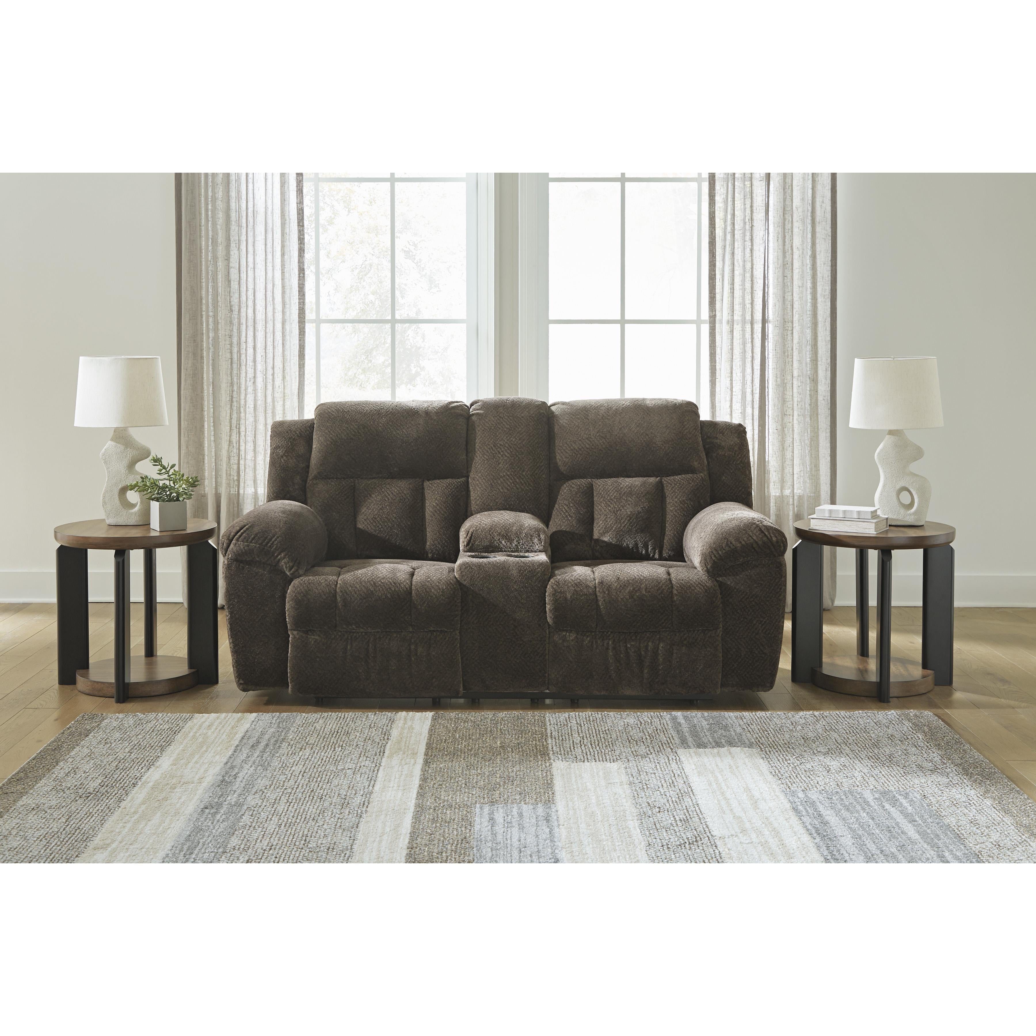  Manufacturer Color_Chocolate --  Frohn 3740794 Double Reclining Loveseat with Console IMAGE 6
