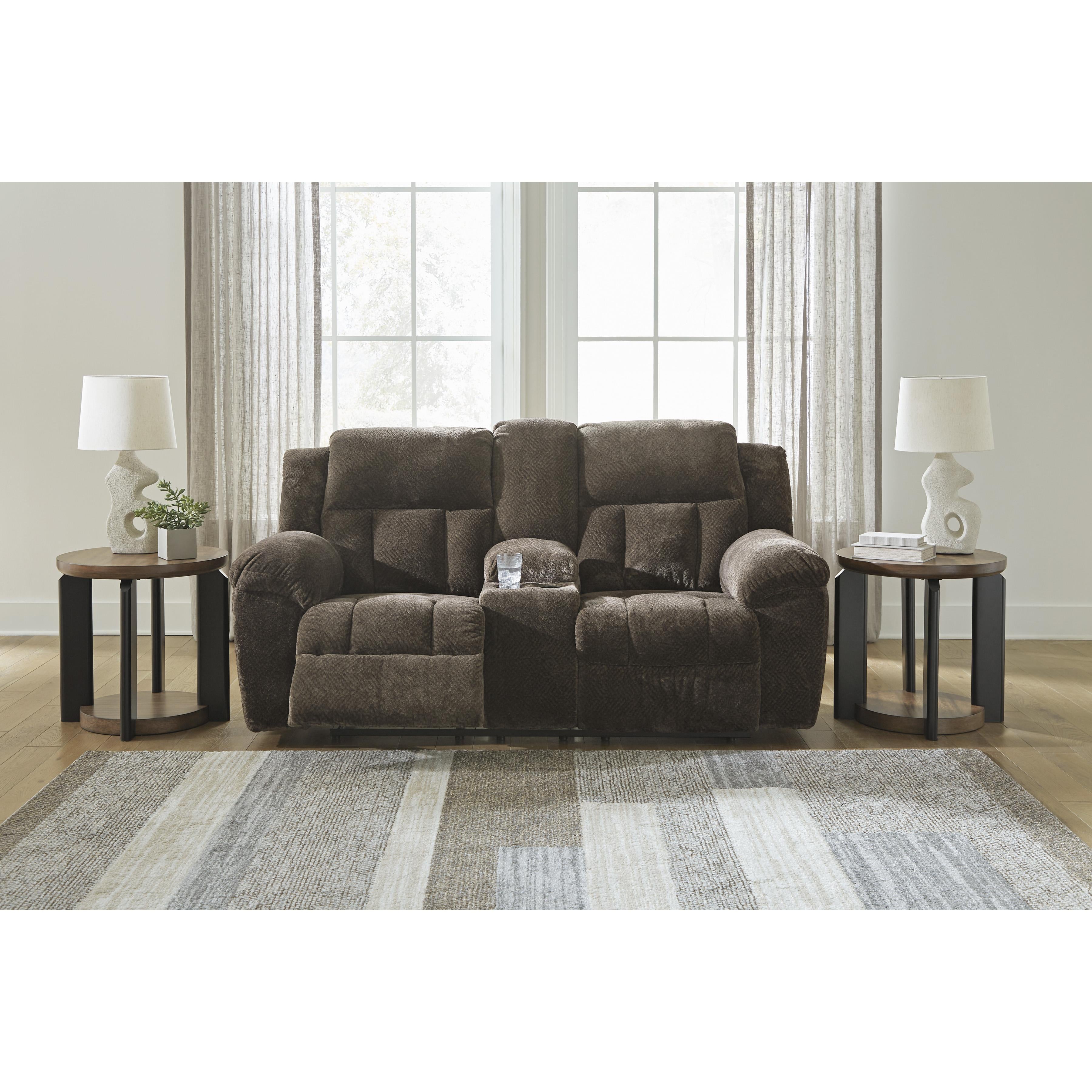  Manufacturer Color_Chocolate --  Frohn 3740794 Double Reclining Loveseat with Console IMAGE 7