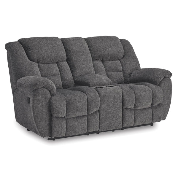 Signature Design by Ashley Foreside 3810494 Double Reclining Loveseat with Console