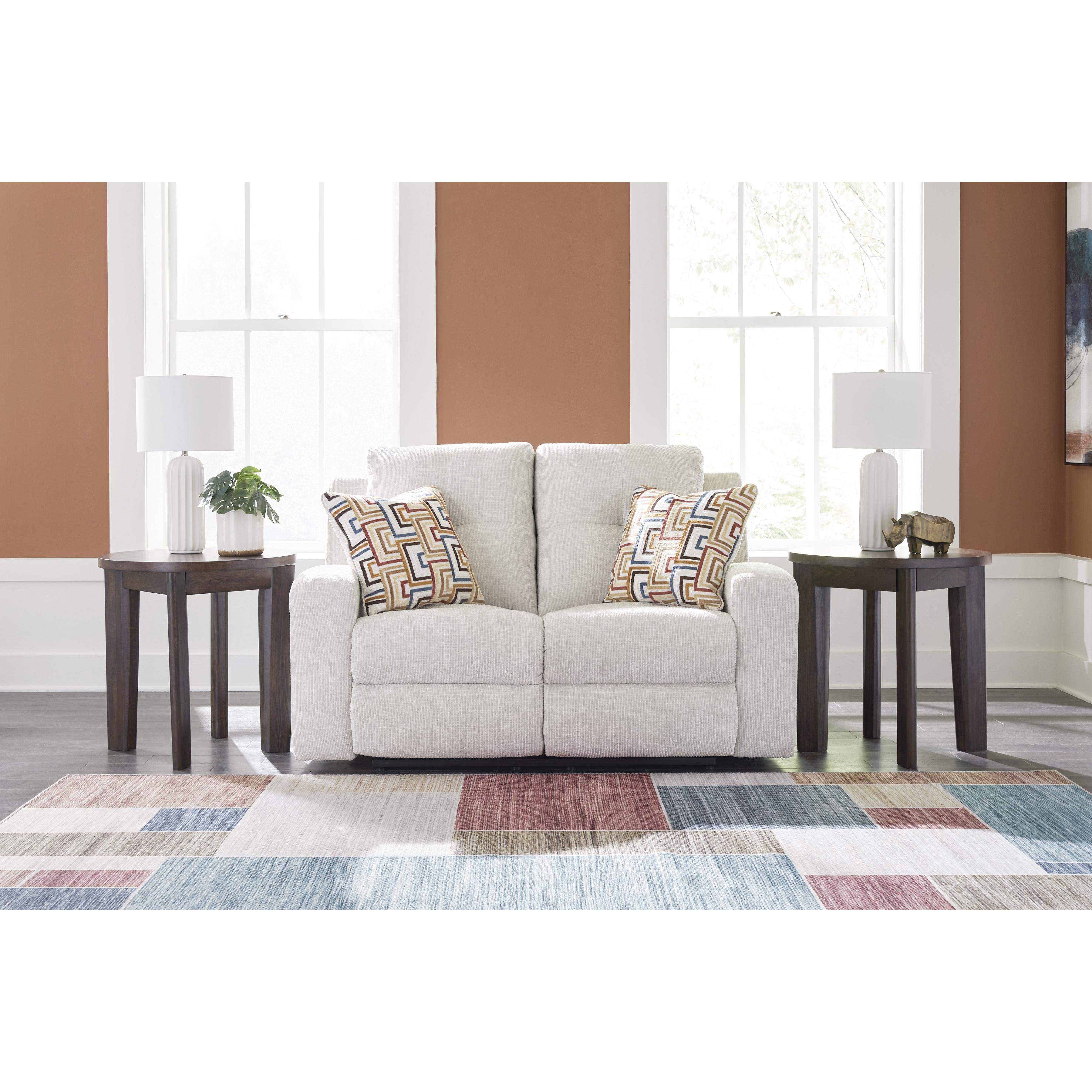  Manufacturer Color_Stone --  Signature Design by Ashley Danum Stationary Fabric Loveseat IMAGE 6