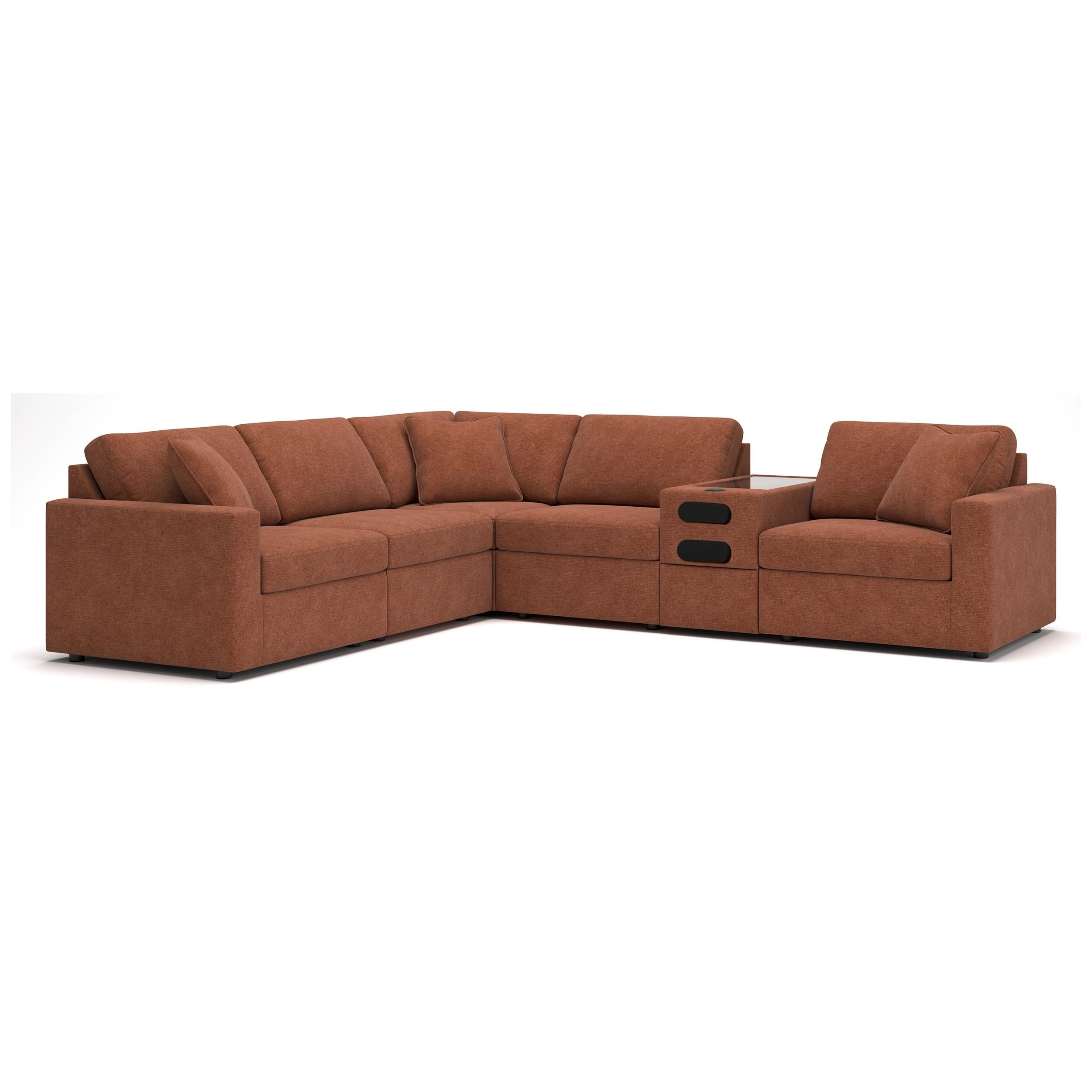  Manufacturer Color_Spice --  Signature Design by Ashley Modmax Fabric 6 pc Sectional IMAGE 1