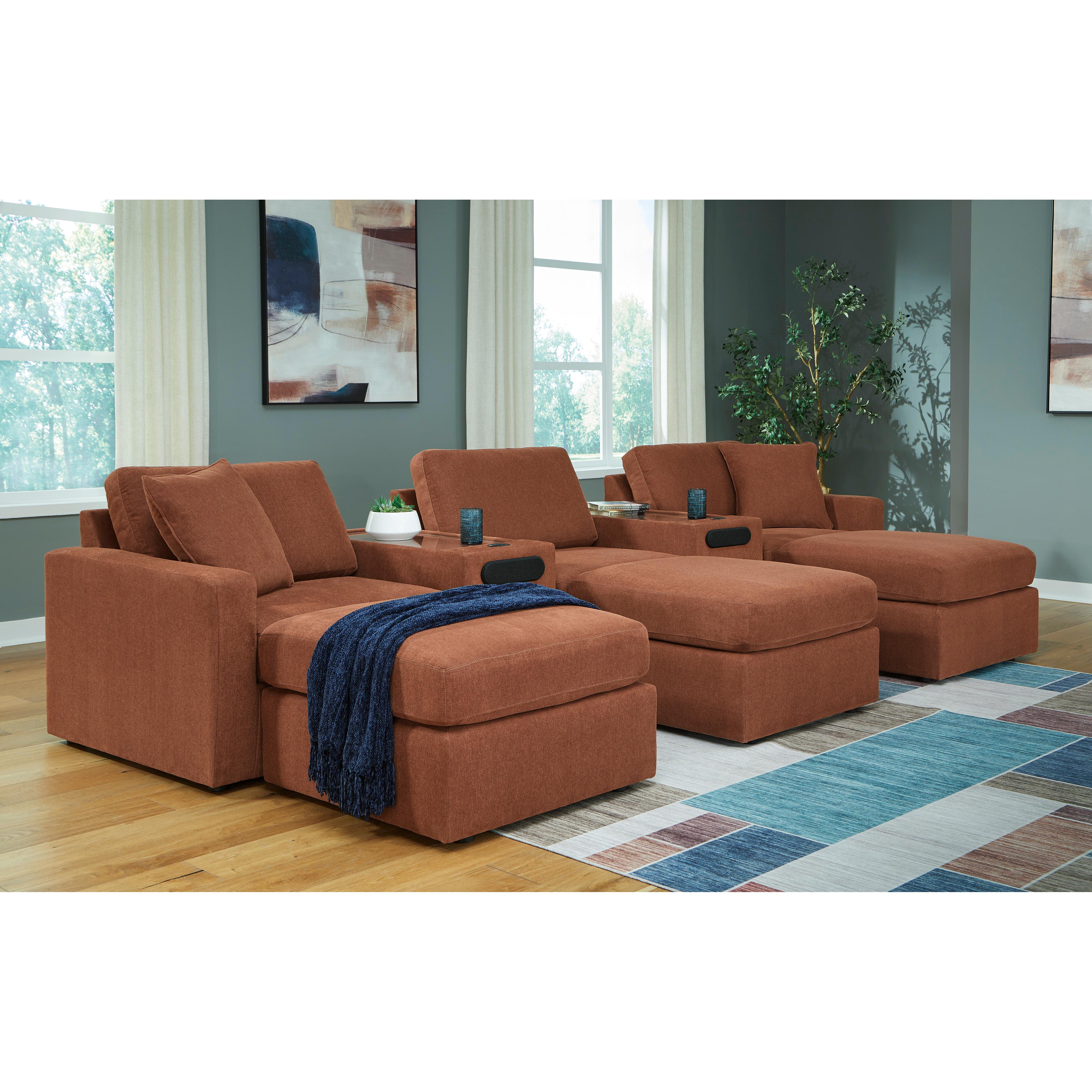  Manufacturer Color_Spice --  Signature Design by Ashley Modmax Fabric 5 pc Sectional IMAGE 2