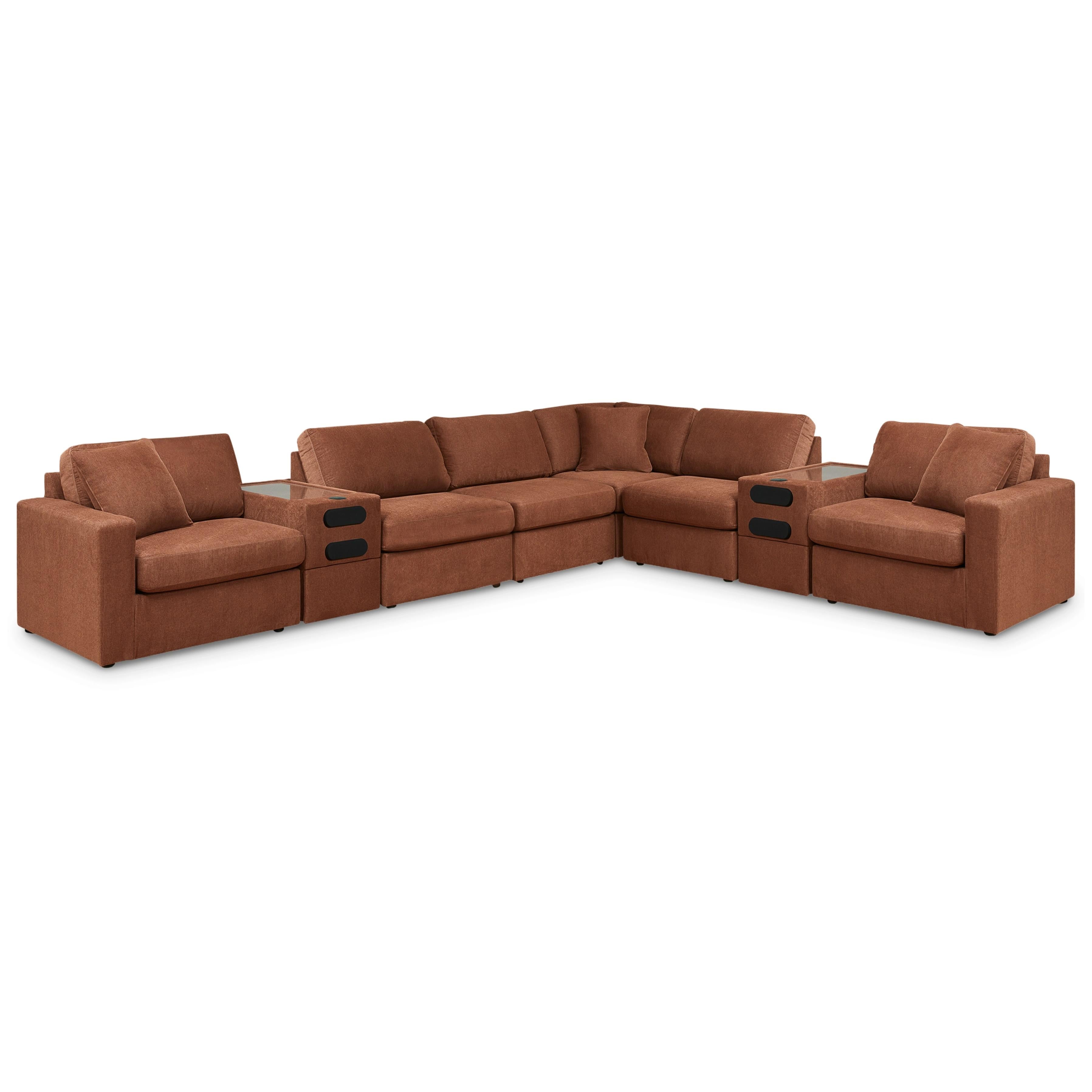  Manufacturer Color_Spice --  Signature Design by Ashley Modmax Fabric 8 pc Sectional IMAGE 1