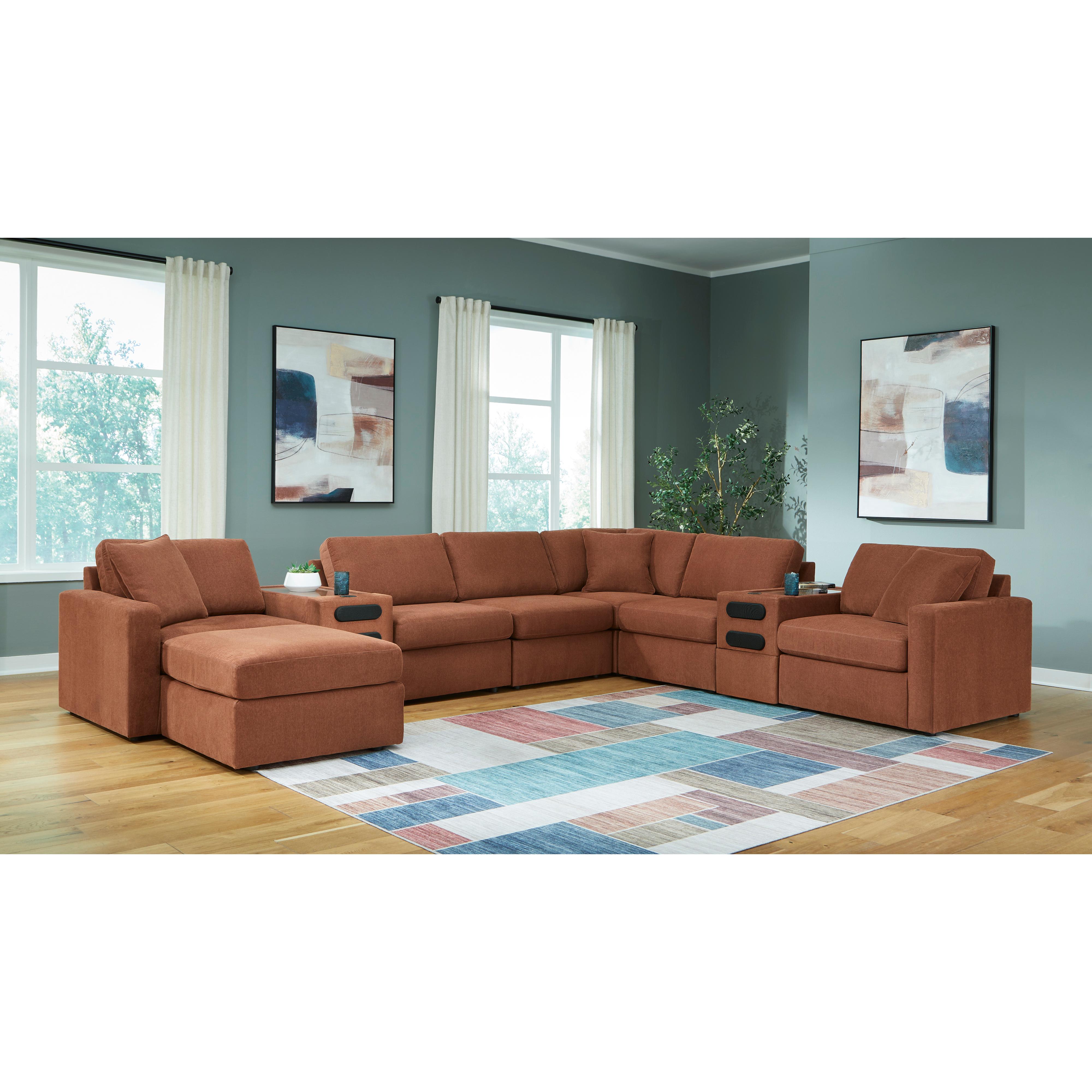  Manufacturer Color_Spice --  Signature Design by Ashley Modmax Fabric 8 pc Sectional IMAGE 2