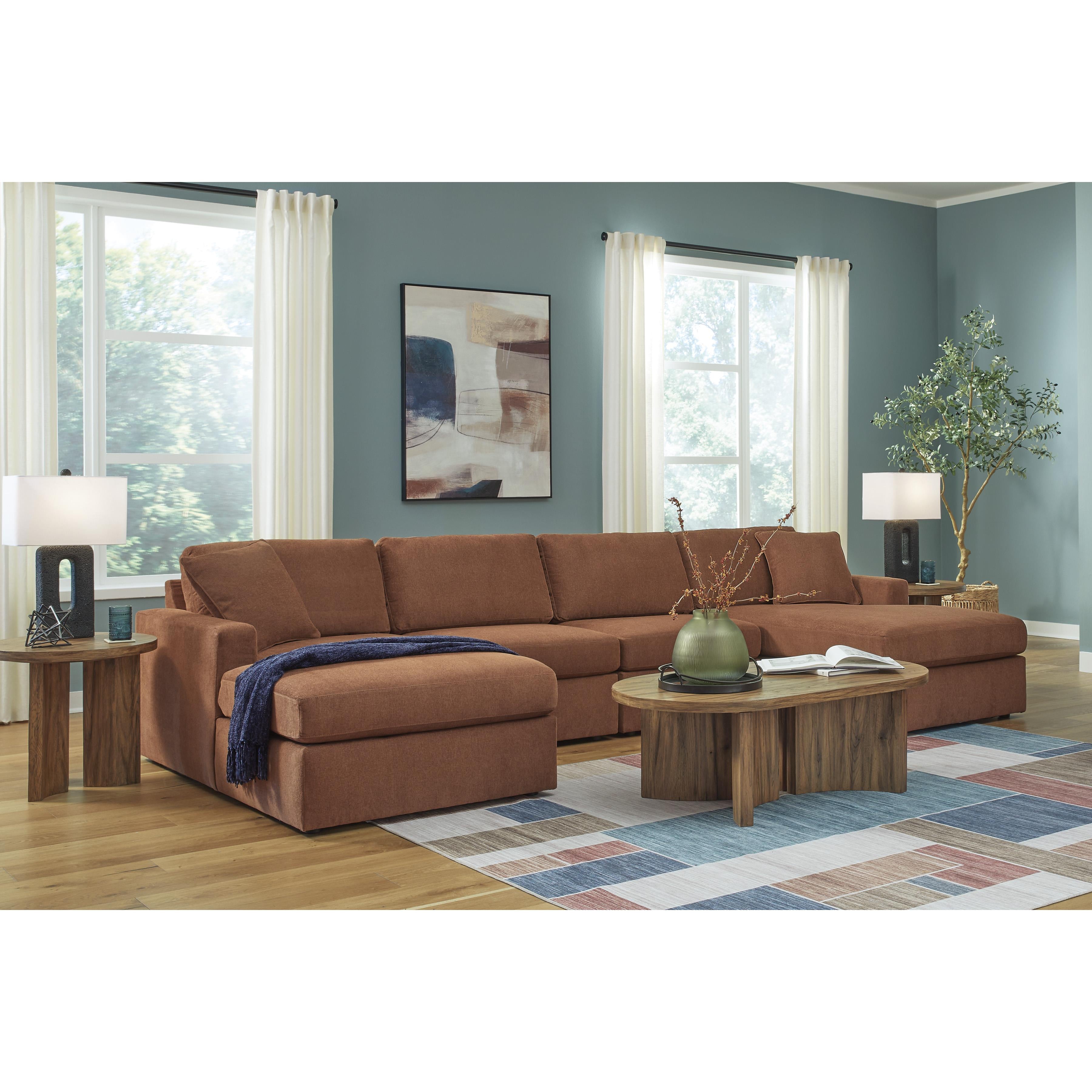  Manufacturer Color_Spice --  Signature Design by Ashley Modmax Fabric 4 pc Sectional IMAGE 2