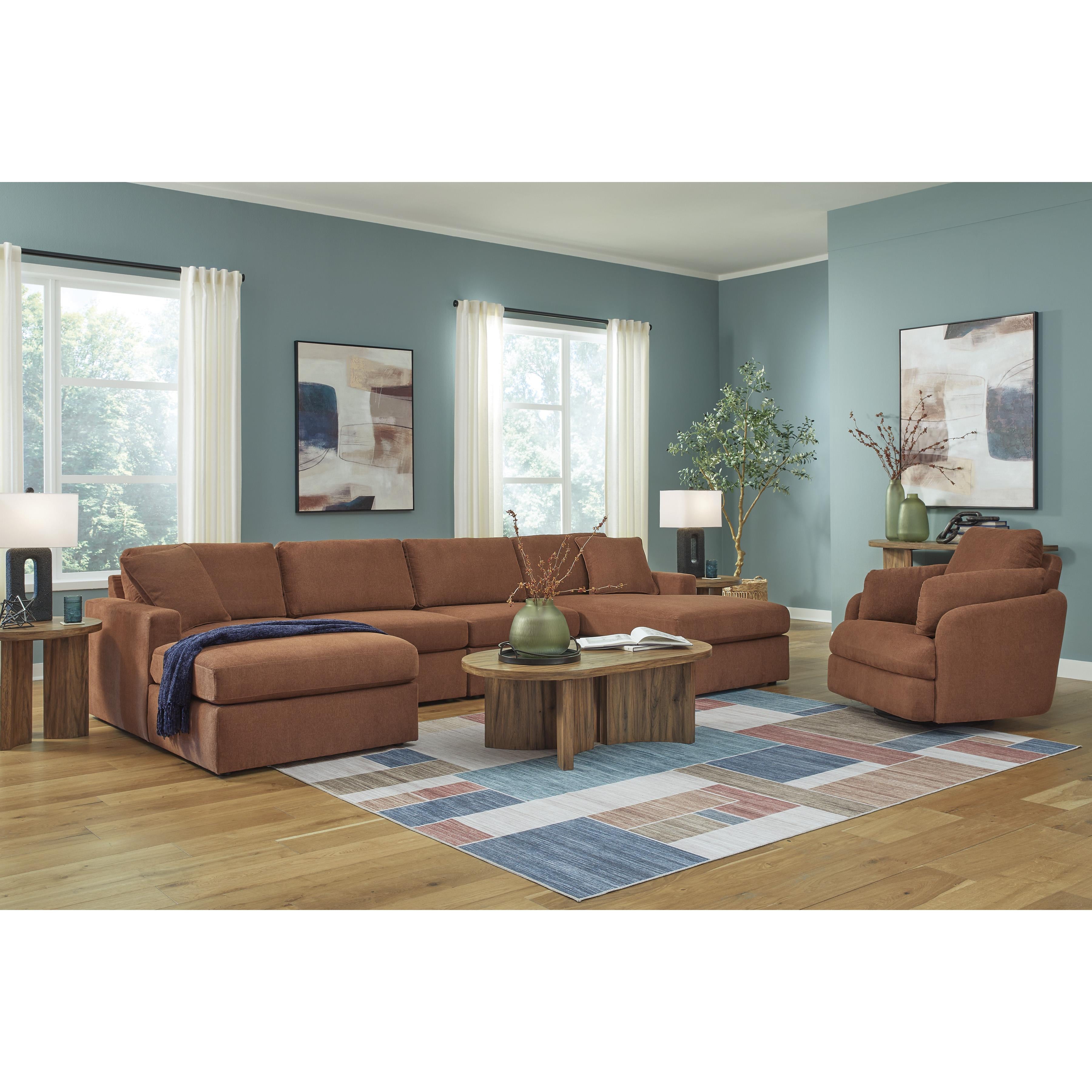  Manufacturer Color_Spice --  Signature Design by Ashley Modmax Fabric 4 pc Sectional IMAGE 3