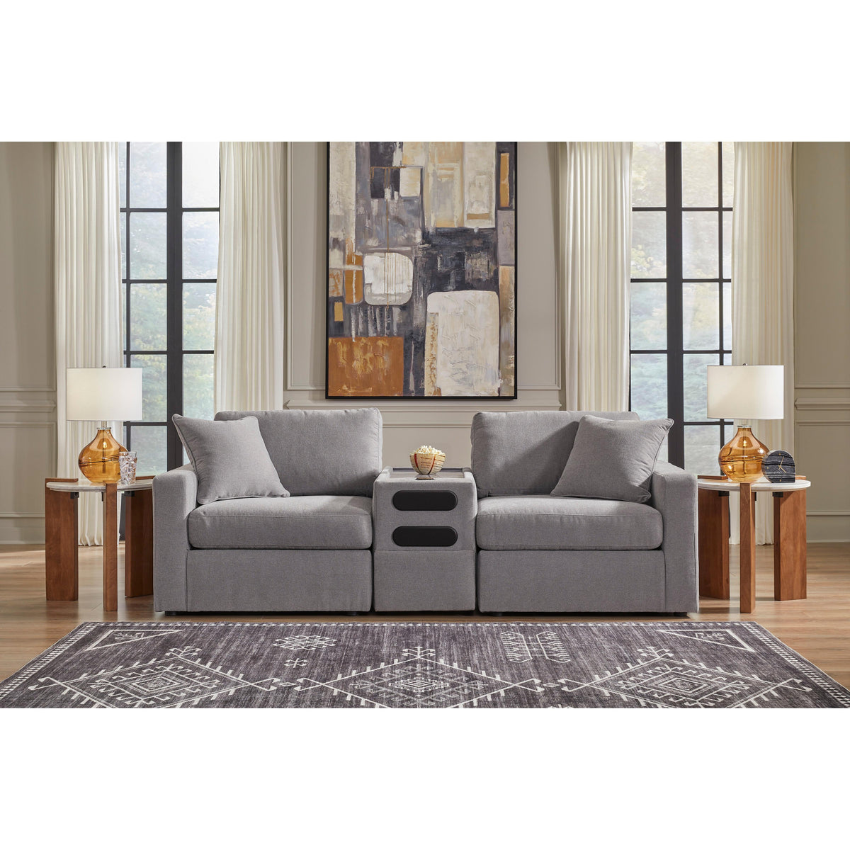  Manufacturer Color_Granite -- Modmax 92104S13 3 pc Sectional with Audio Console IMAGE 2