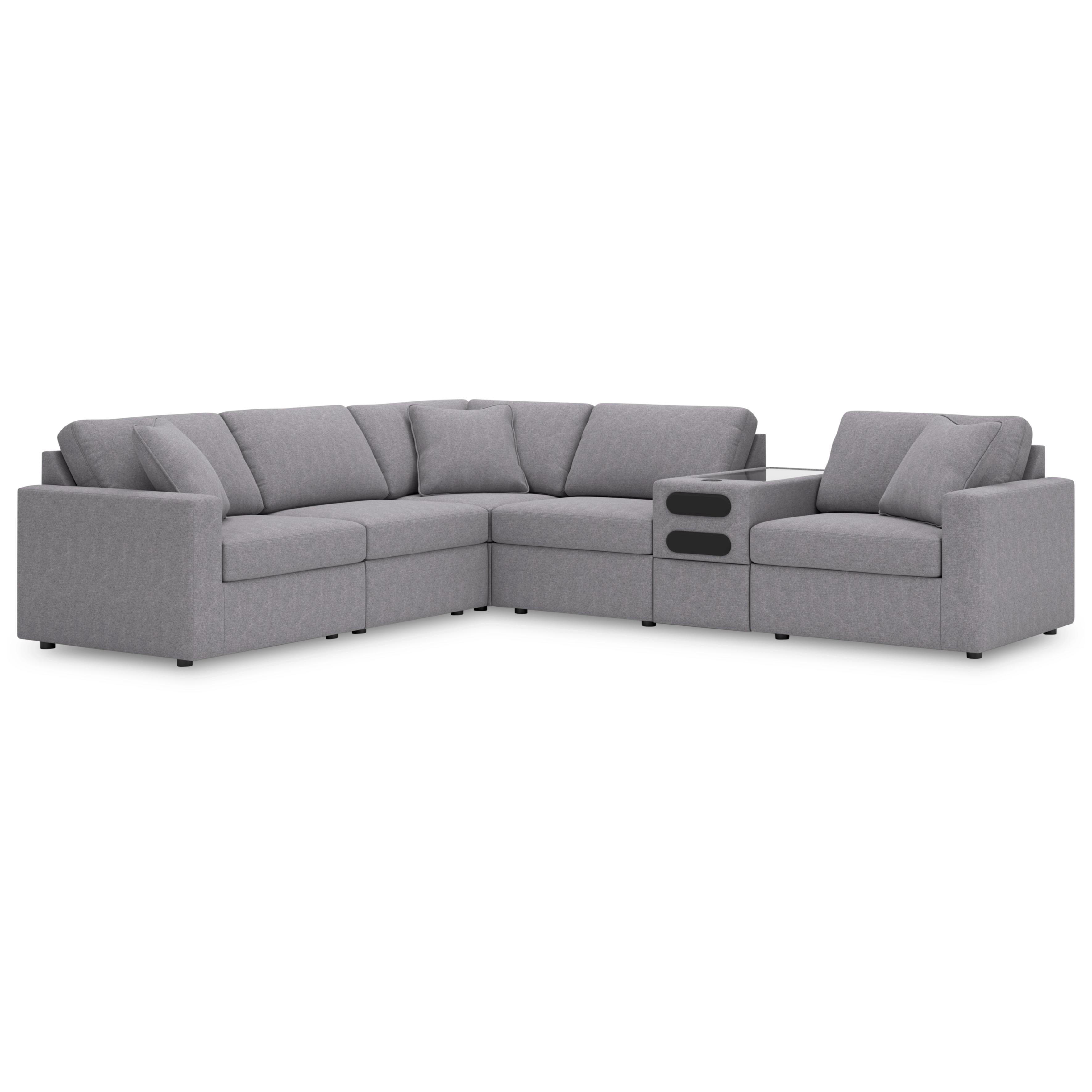 Manufacturer Color_Granite --  Modmax 92104S14 6 pc Sectional with Audio Console IMAGE 1