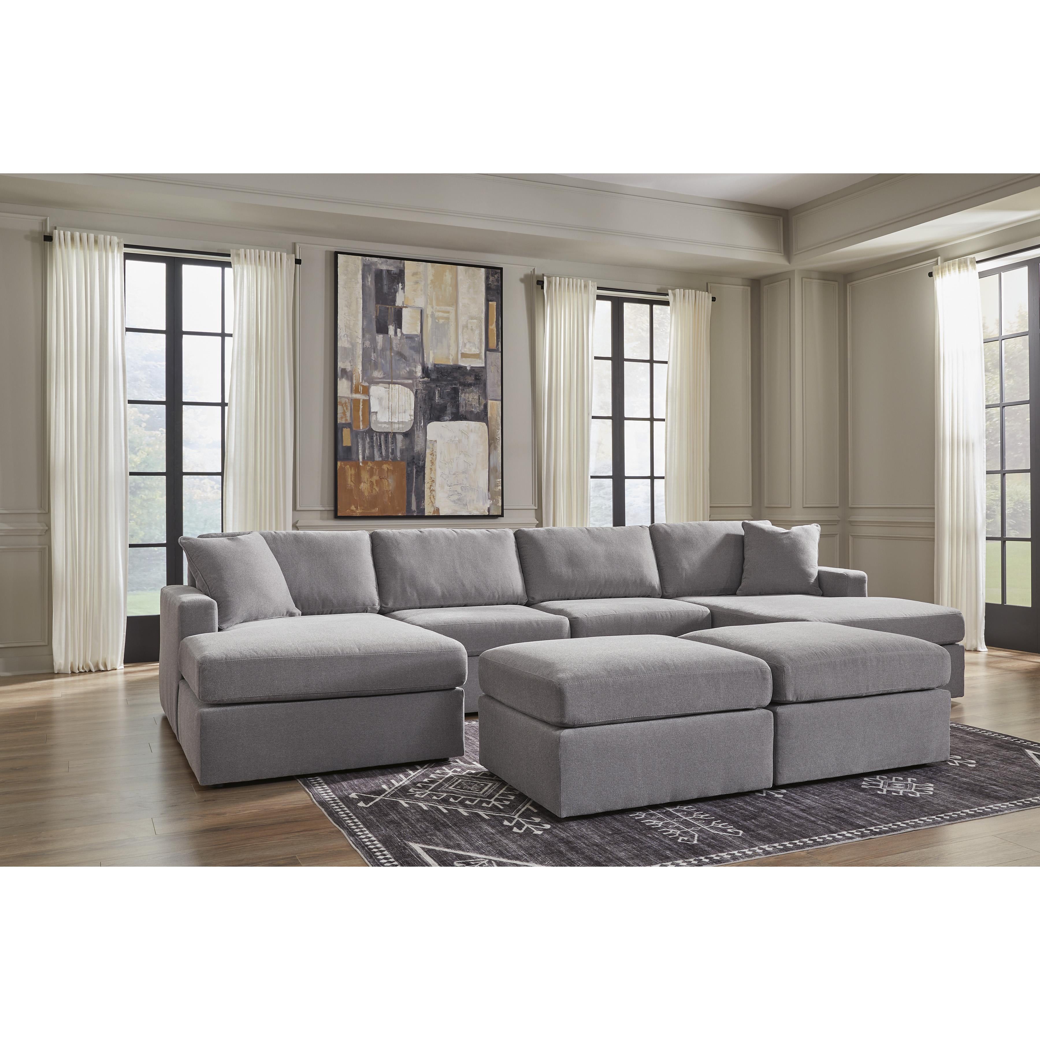  Manufacturer Color_Granite --  Modmax 92104S19 4 pc Double Chaise Sectional IMAGE 12