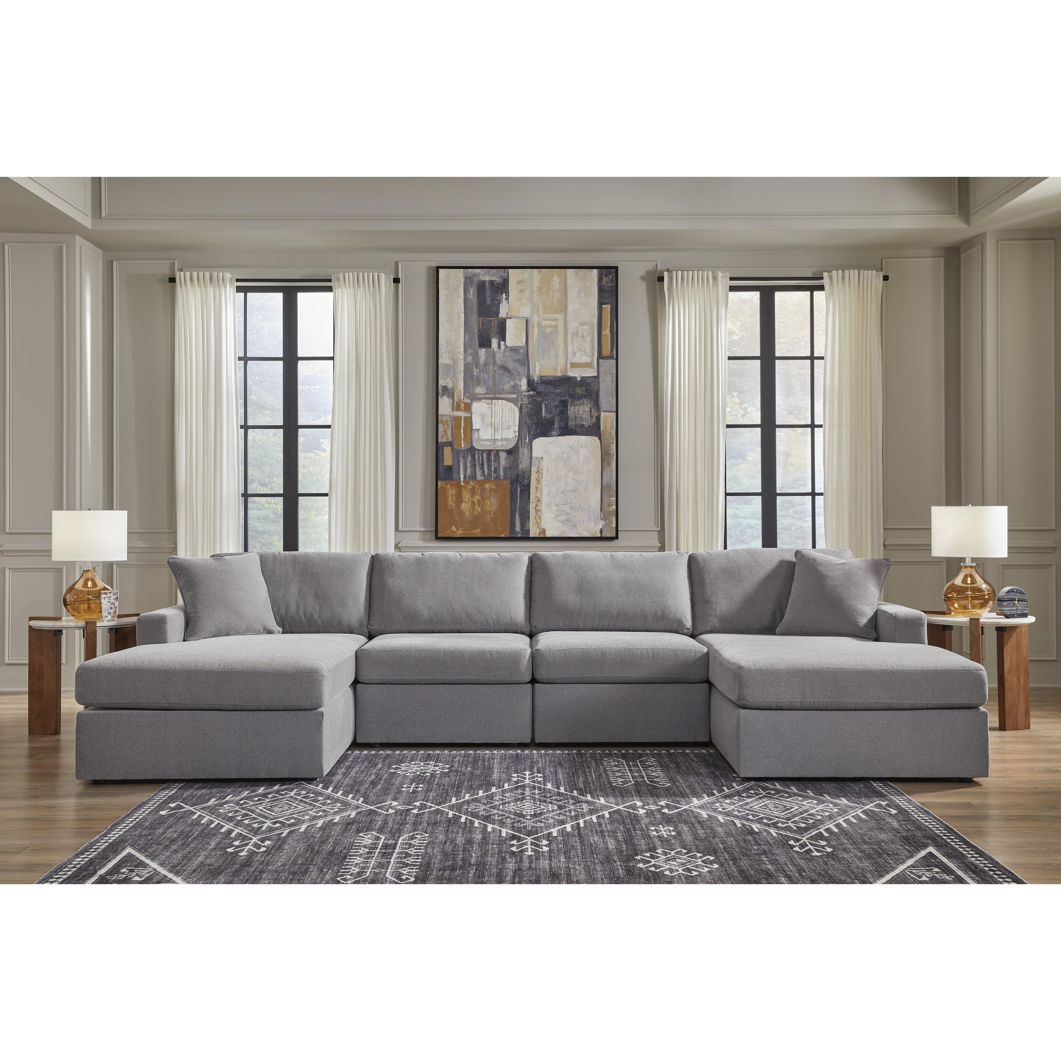  Manufacturer Color_Granite --  Modmax 92104S19 4 pc Double Chaise Sectional IMAGE 2