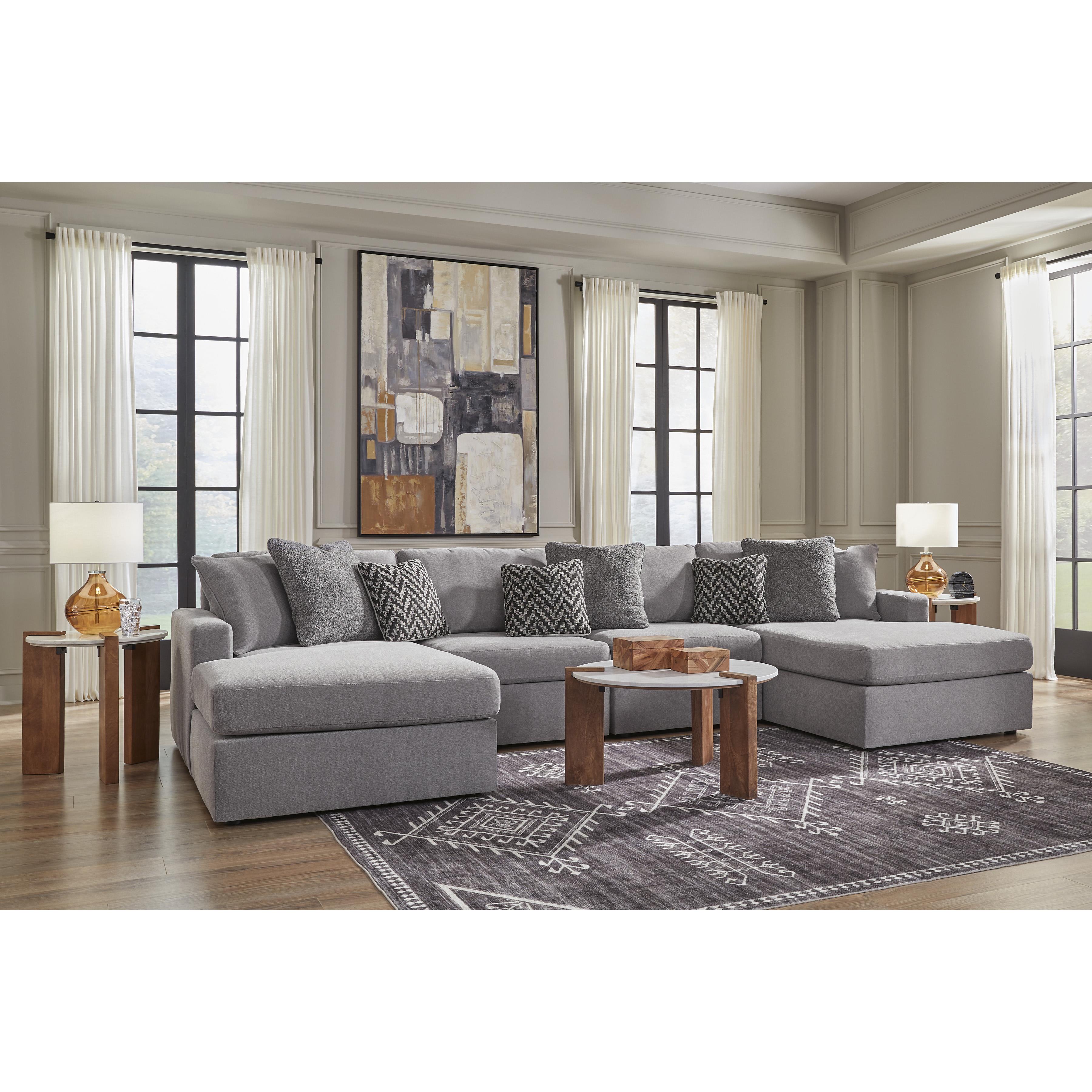  Manufacturer Color_Granite --  Modmax 92104S19 4 pc Double Chaise Sectional IMAGE 4