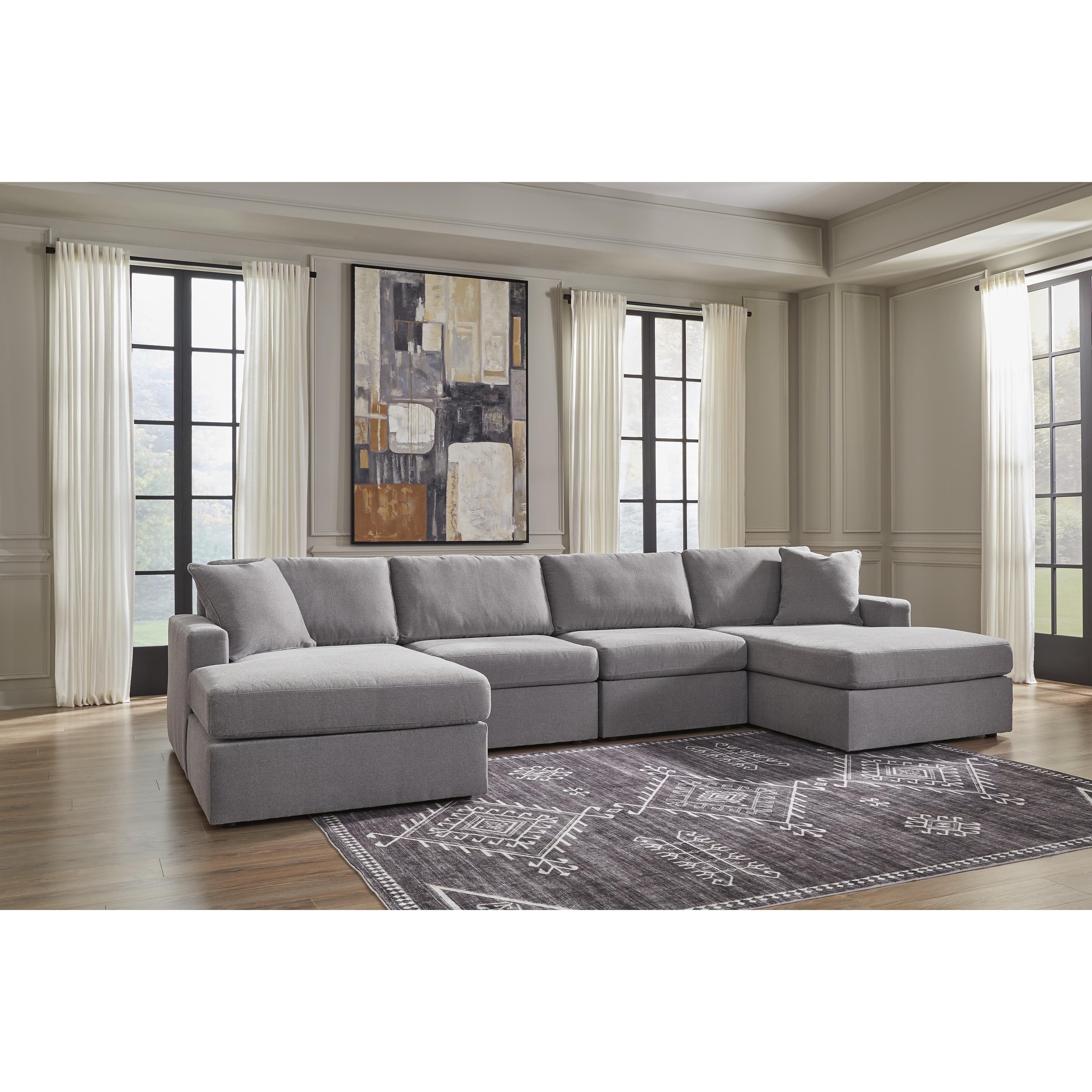  Manufacturer Color_Granite --  Modmax 92104S19 4 pc Double Chaise Sectional IMAGE 5