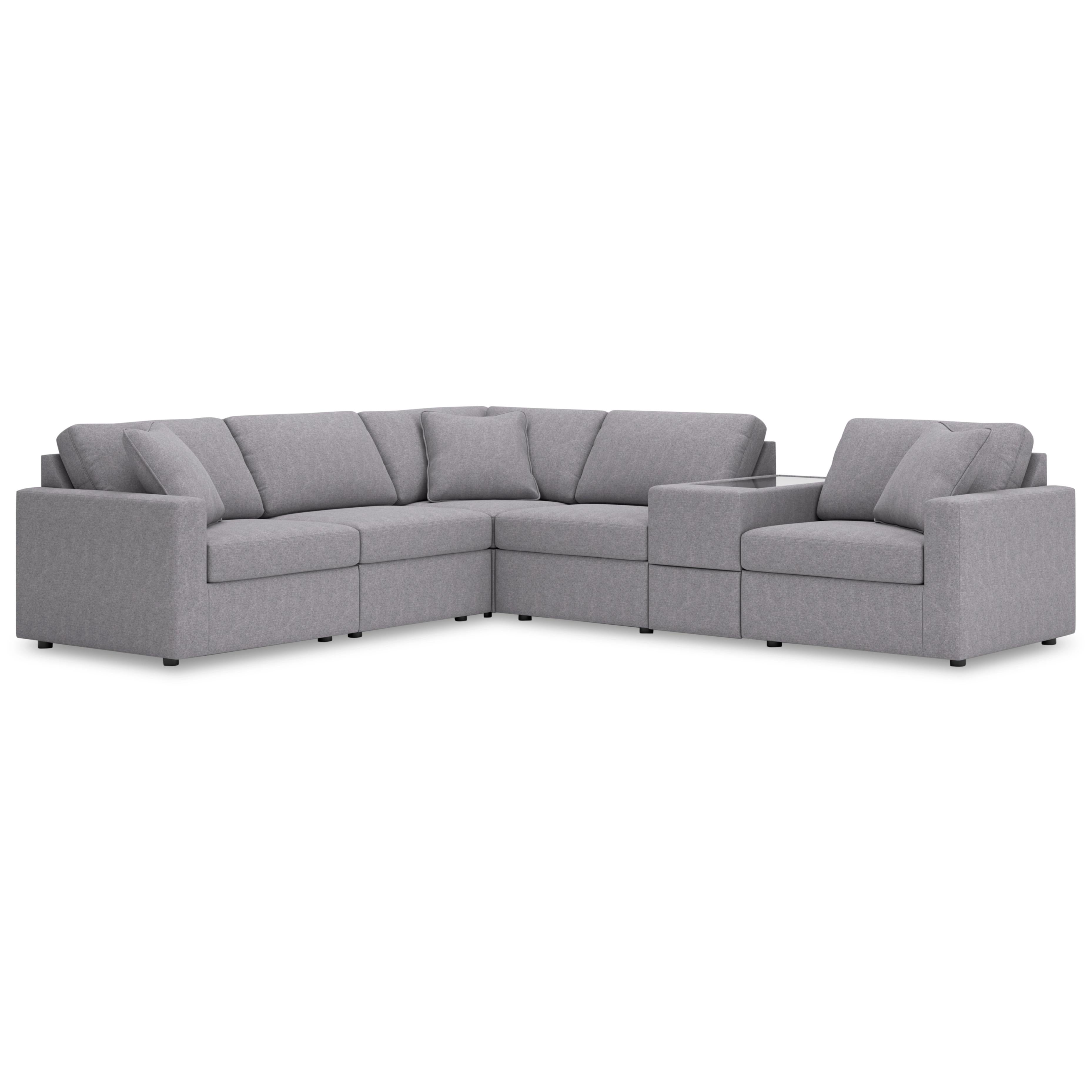  Manufacturer Color_Granite --  Modmax 92104S7 6 pc Sectional with Storage Console IMAGE 1
