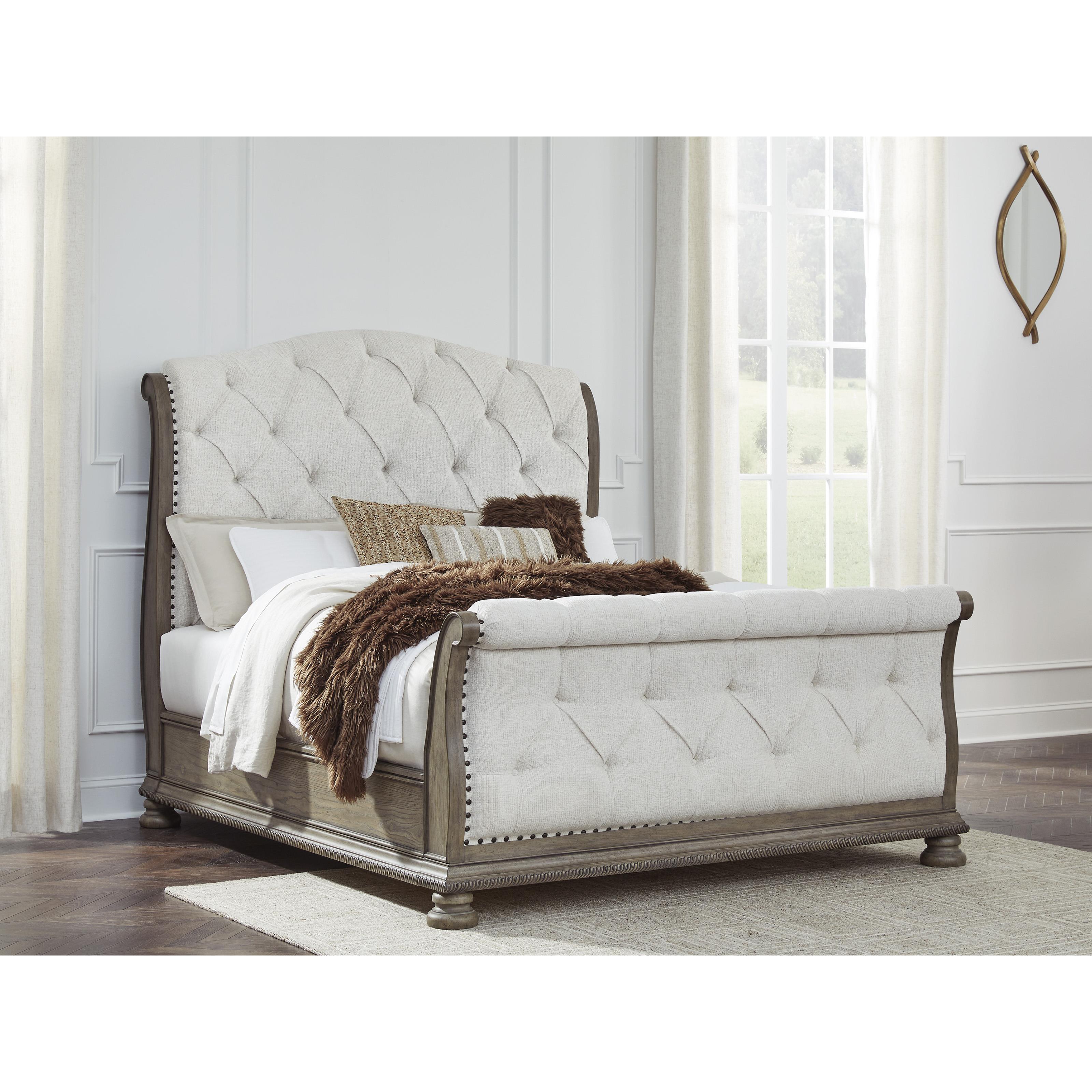  Size_Queen --  Signature Design by Ashley Ardenfield Upholstered Sleigh Bed IMAGE 4