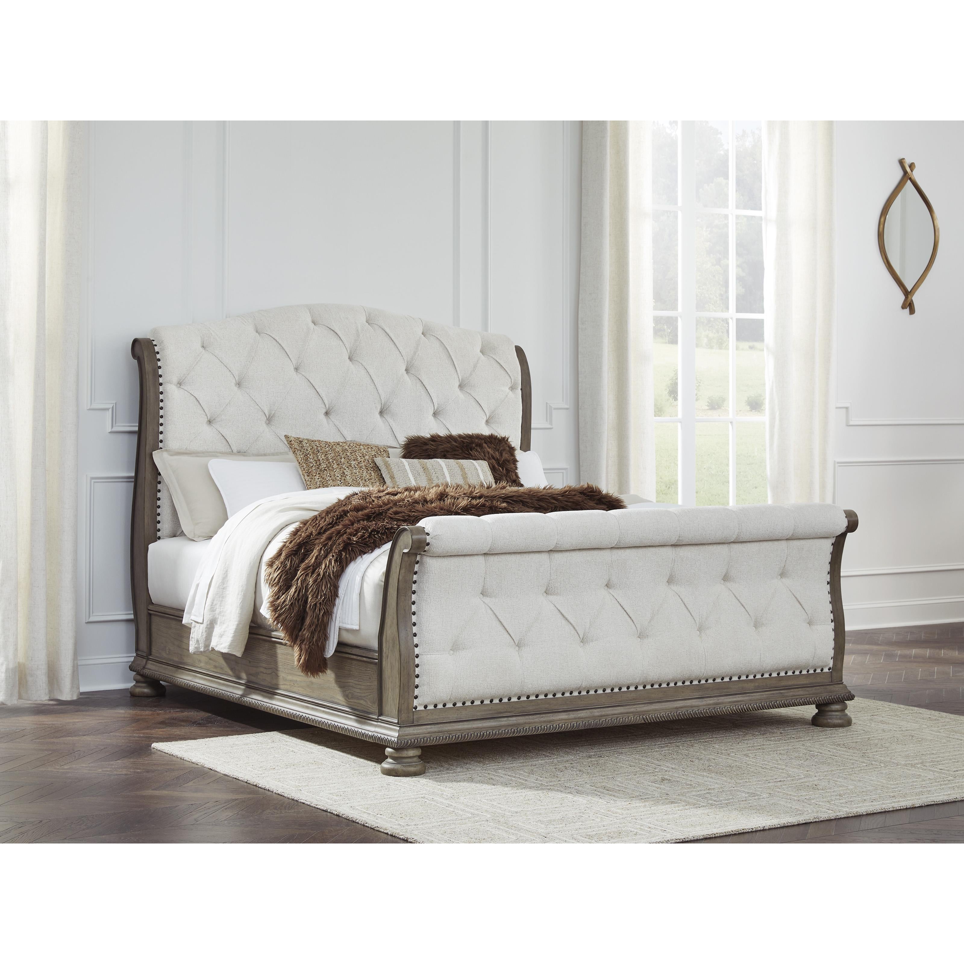  Size_California King --  Ardenfield B944B5 California King Upholstered Sleigh Bed IMAGE 5