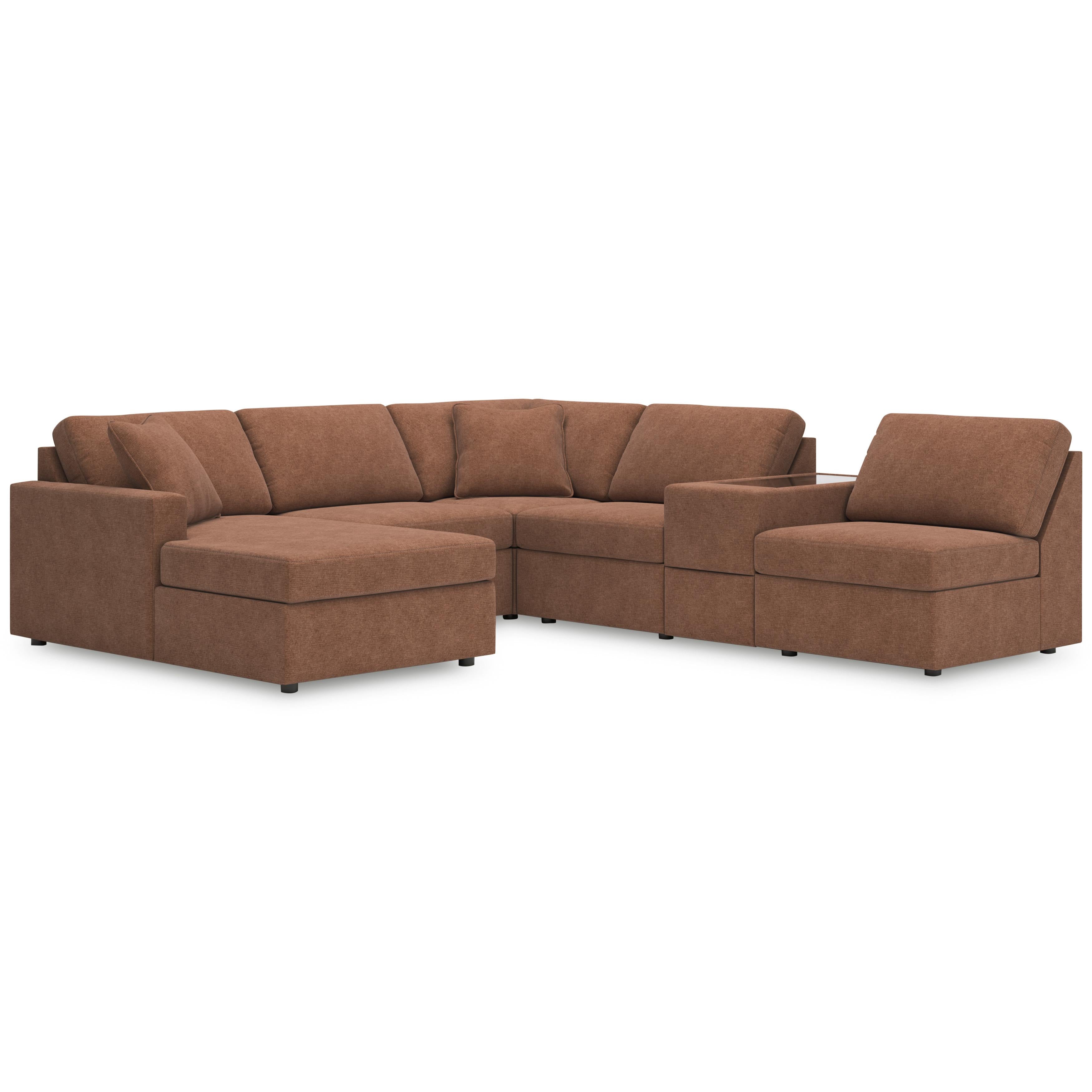  Manufacturer Color_Spice --  Signature Design by Ashley Modmax Fabric 6 pc Sectional IMAGE 1