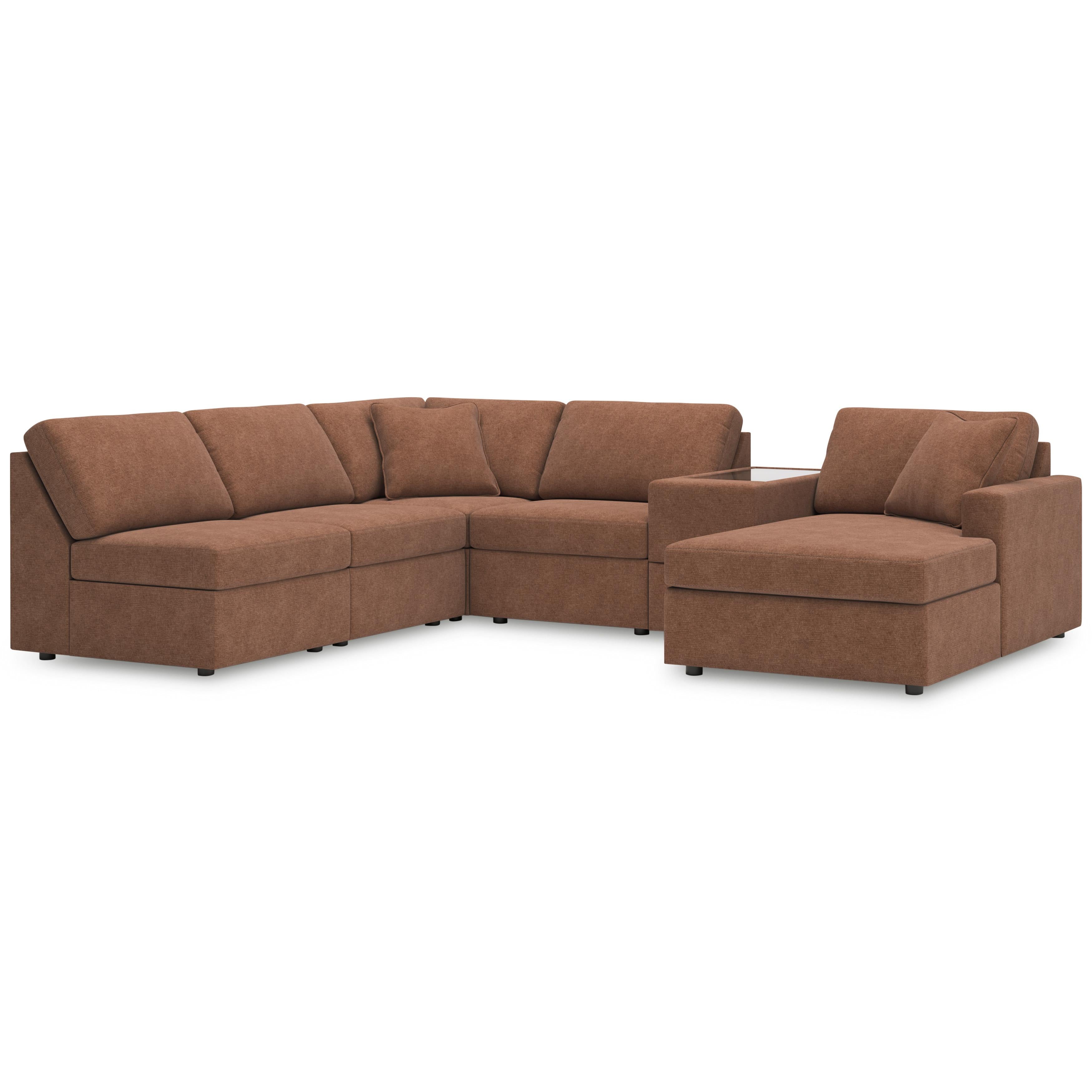  Manufacturer Color_Spice --  Signature Design by Ashley Modmax Fabric 6 pc Sectional IMAGE 1