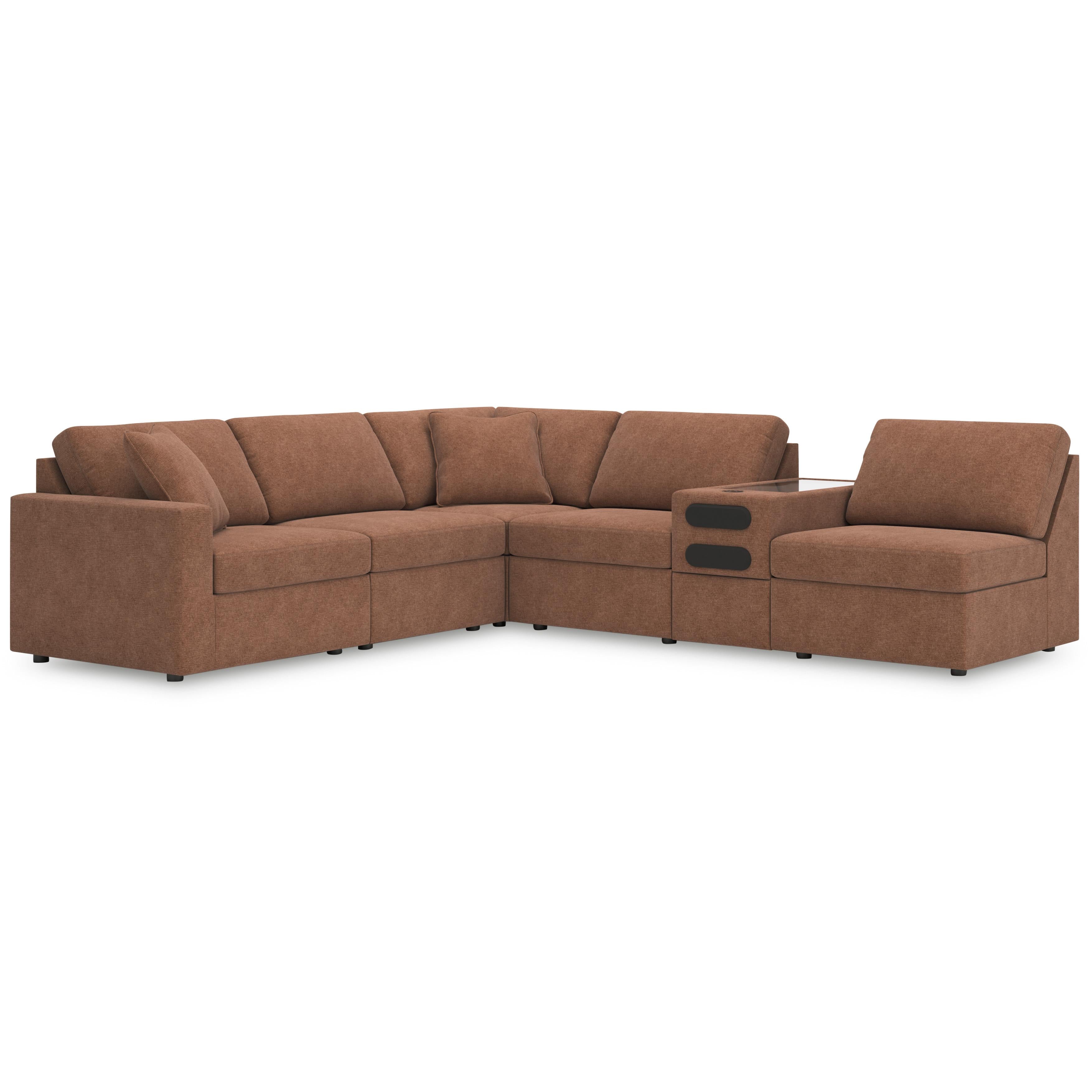  Manufacturer Color_Spice --  Signature Design by Ashley Modmax Fabric 6 pc Sectional IMAGE 1