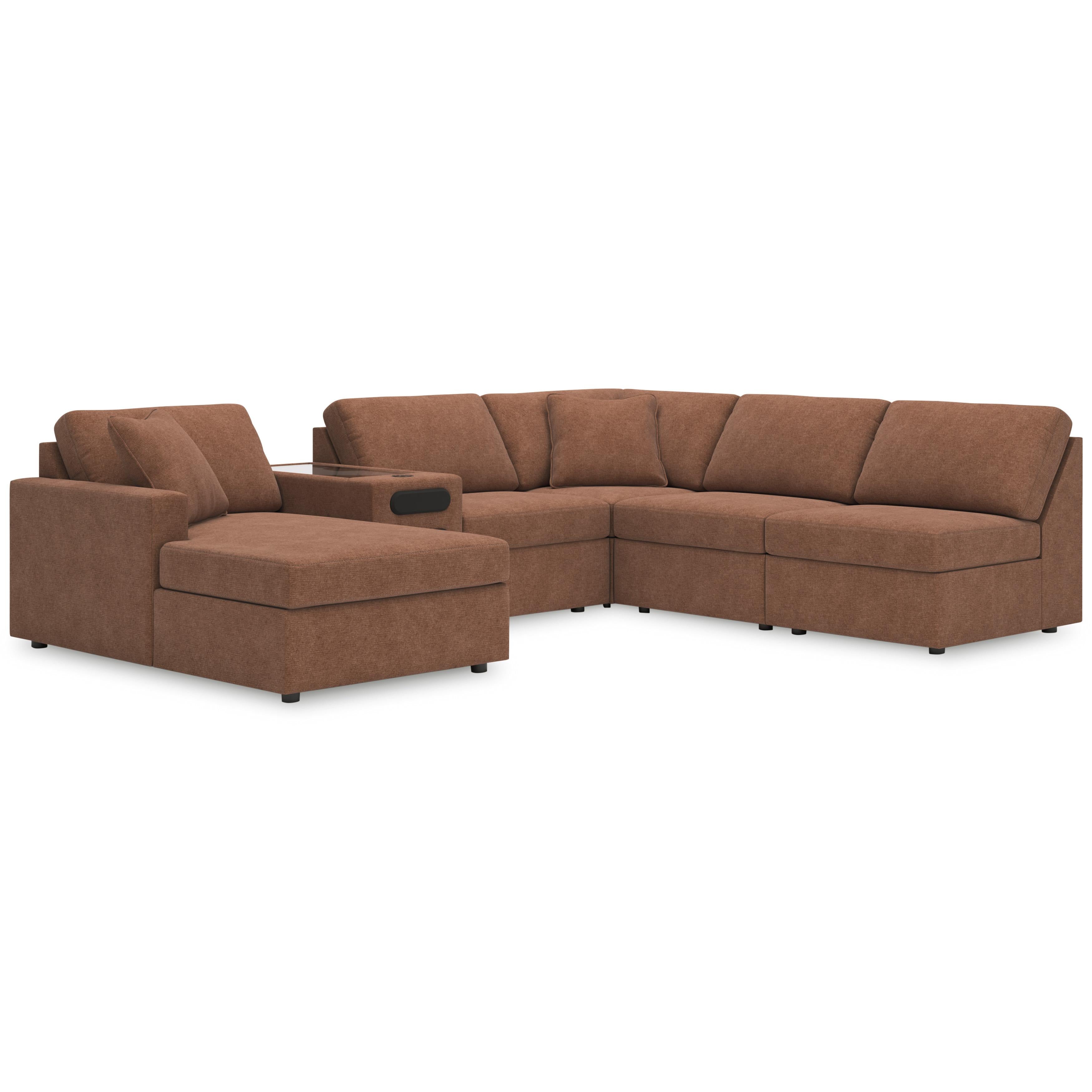  Manufacturer Color_Spice --  Signature Design by Ashley Modmax Fabric 6 pc Sectional IMAGE 1