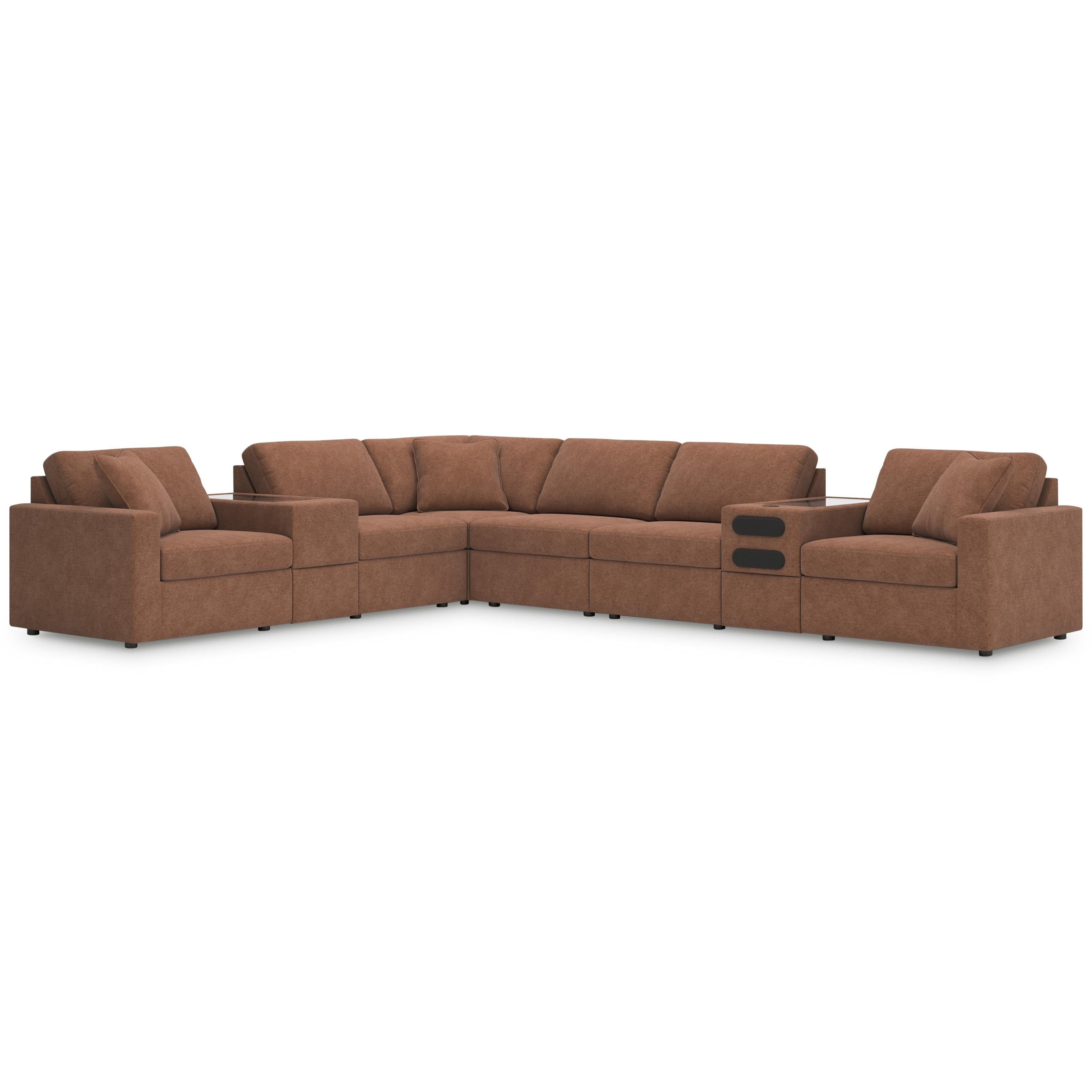  Manufacturer Color_Spice --  Signature Design by Ashley Modmax Fabric 8 pc Sectional IMAGE 1