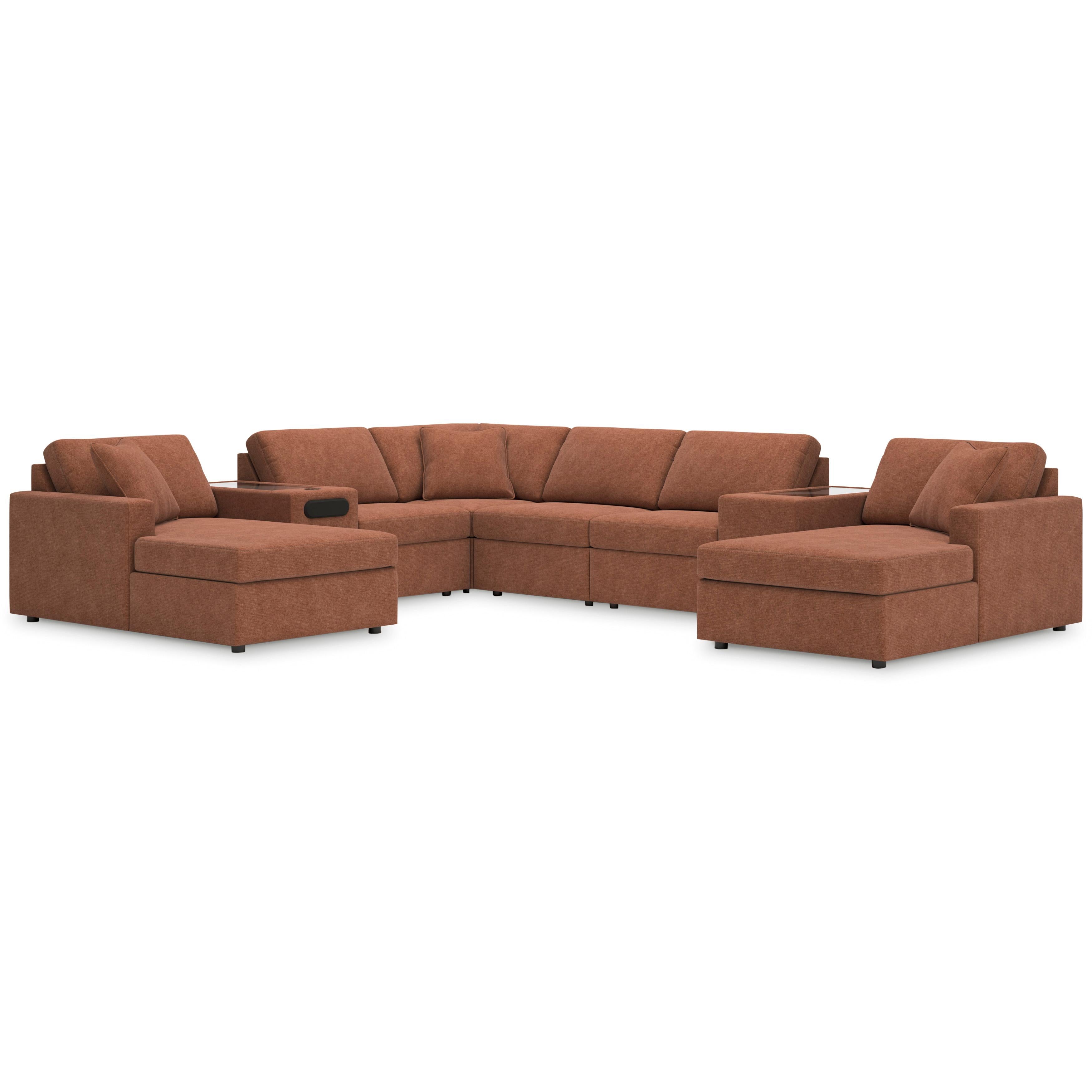  Manufacturer Color_Spice --  Signature Design by Ashley Modmax Fabric 8 pc Sectional IMAGE 1