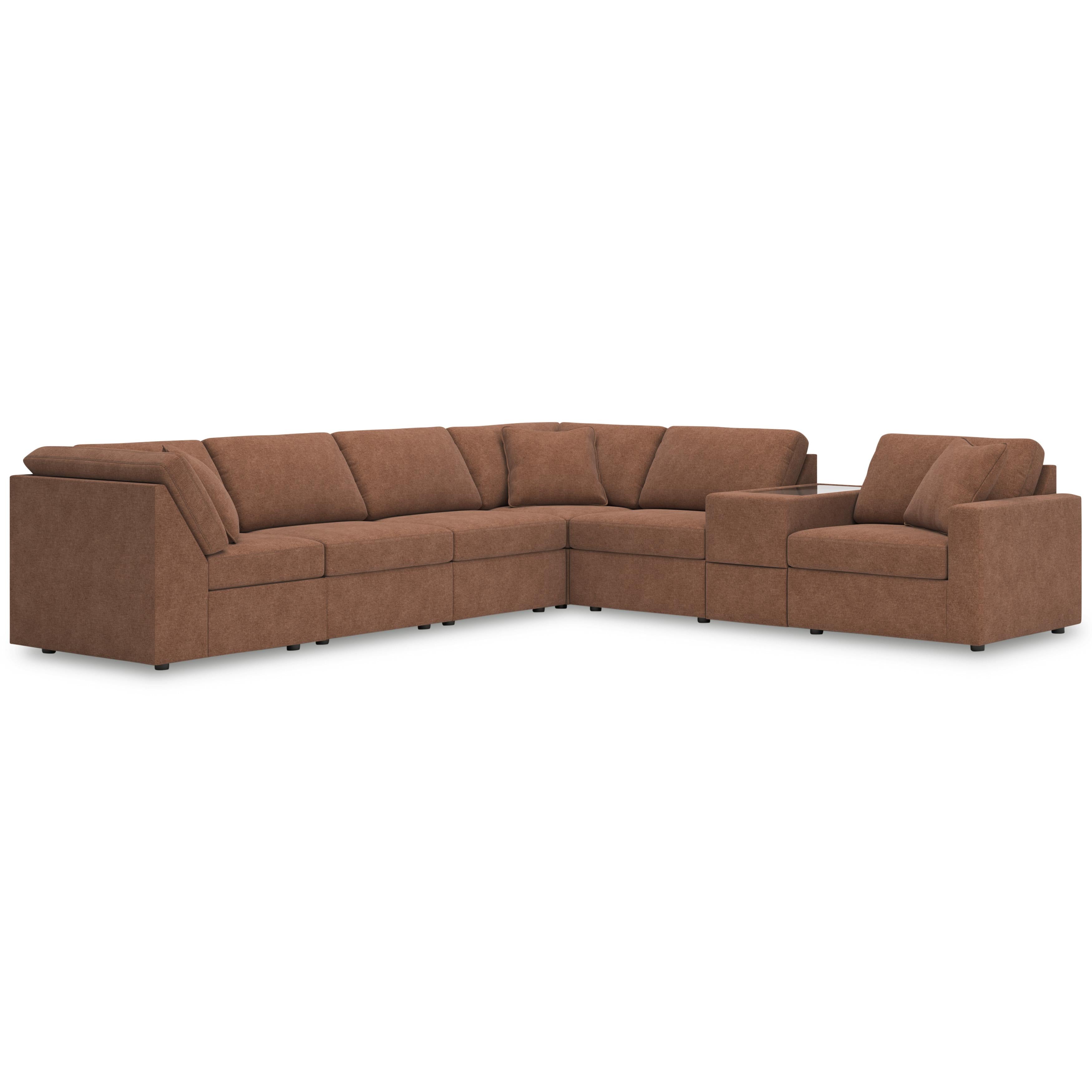  Manufacturer Color_Spice --  Signature Design by Ashley Modmax Fabric 7 pc Sectional IMAGE 1