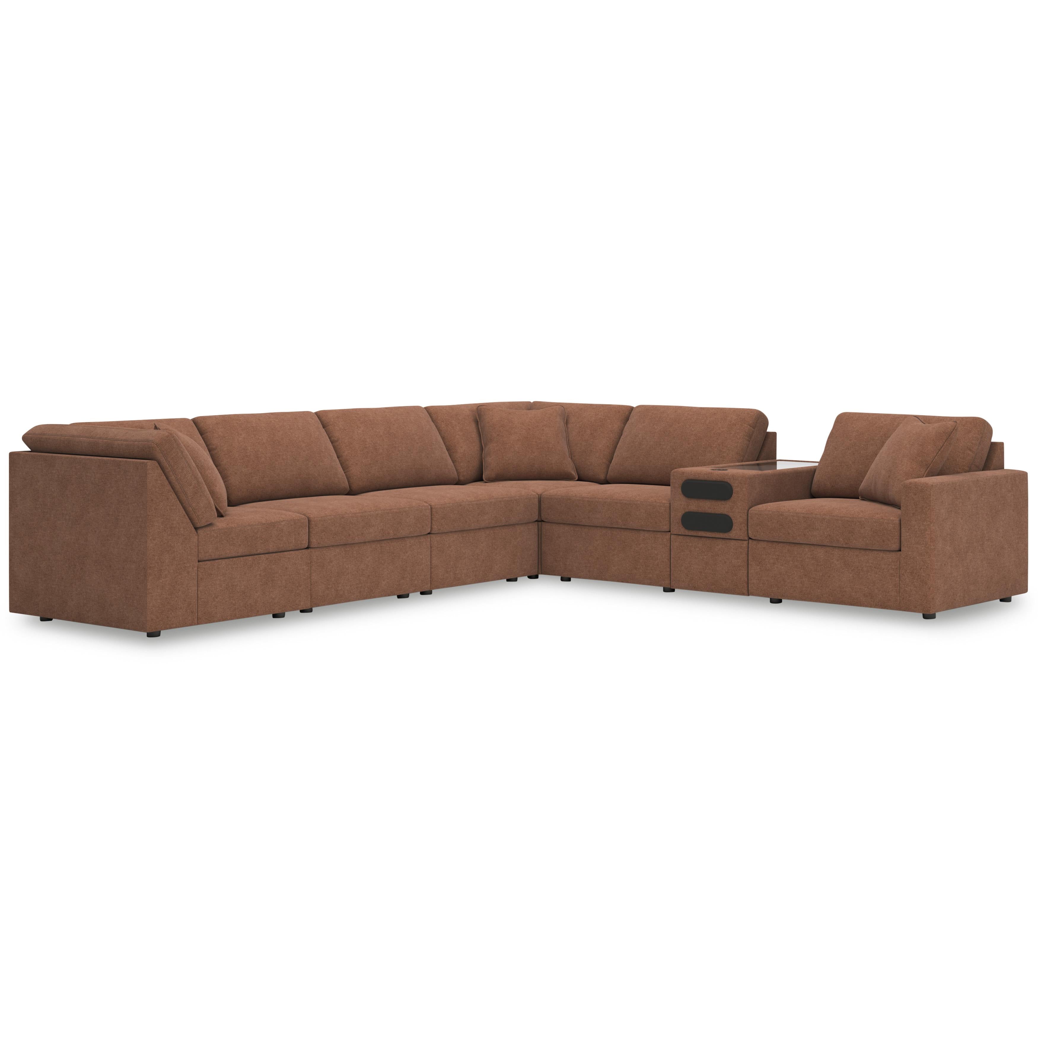  Manufacturer Color_Spice --  Signature Design by Ashley Modmax Fabric 7 pc Sectional IMAGE 1