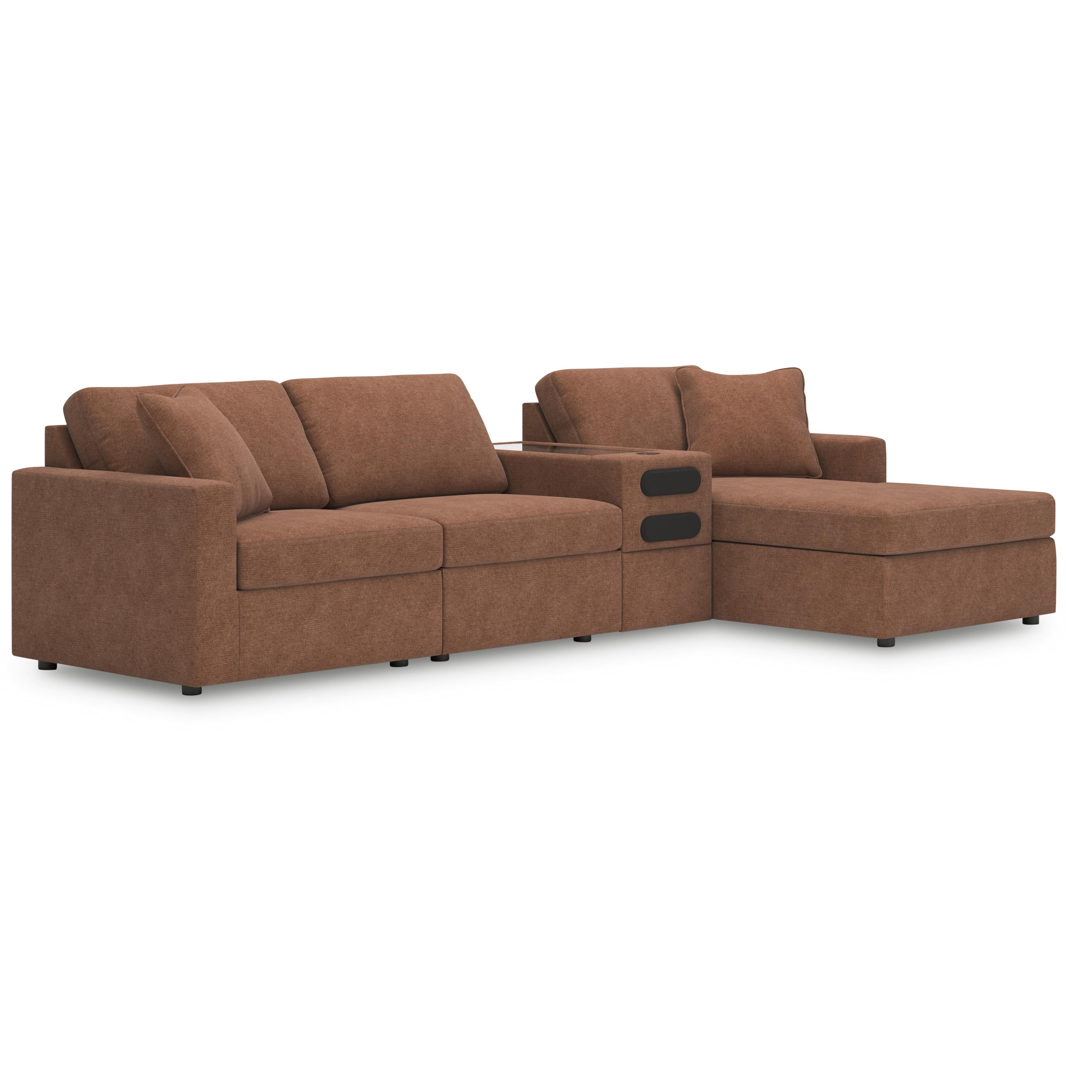  Manufacturer Color_Spice --  Signature Design by Ashley Modmax Fabric 4 pc Sectional IMAGE 1