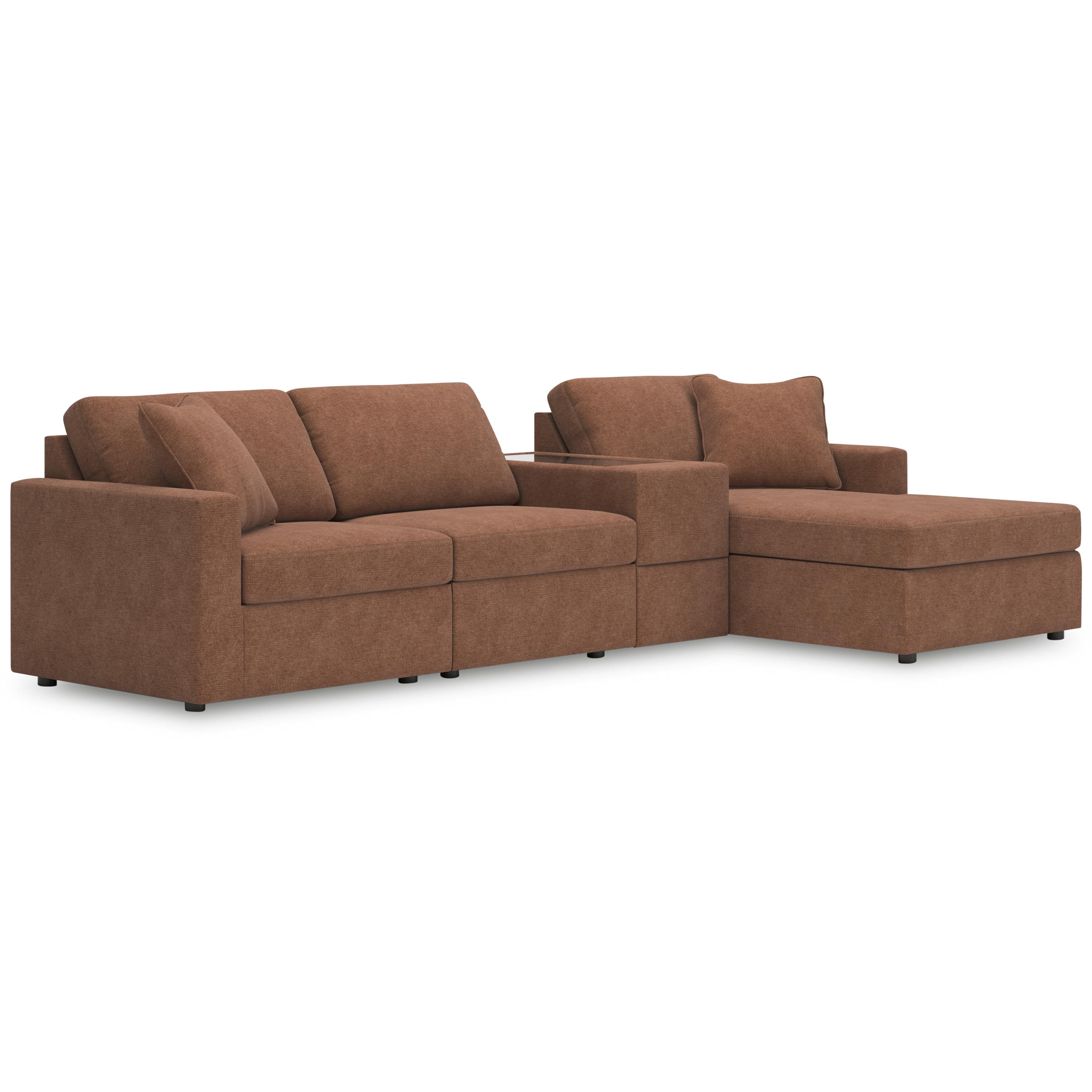  Manufacturer Color_Spice --  Signature Design by Ashley Modmax Fabric 4 pc Sectional IMAGE 1