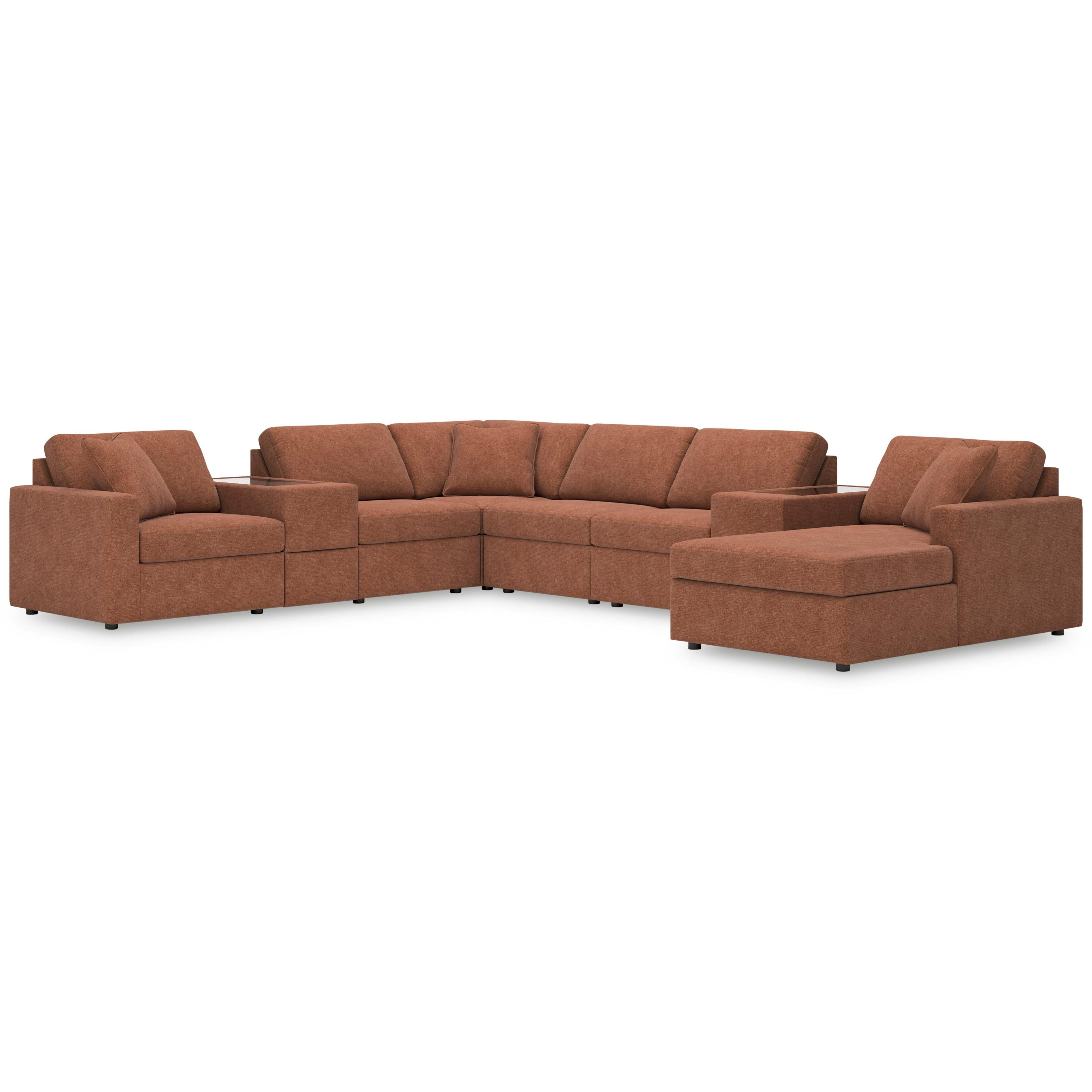  Manufacturer Color_Spice --  Signature Design by Ashley Modmax Fabric 8 pc Sectional IMAGE 1