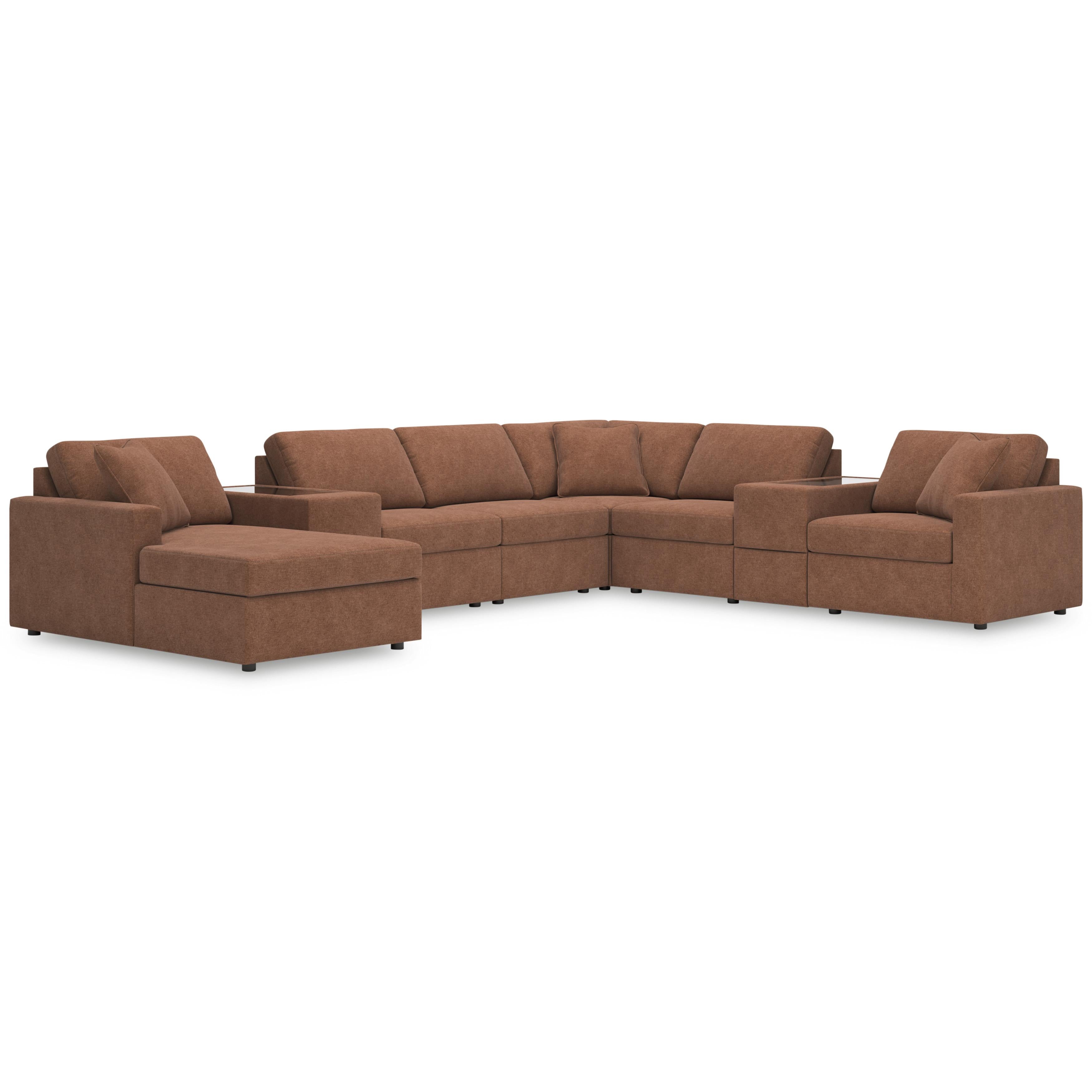  Manufacturer Color_Spice --  Signature Design by Ashley Modmax Fabric 8 pc Sectional IMAGE 1