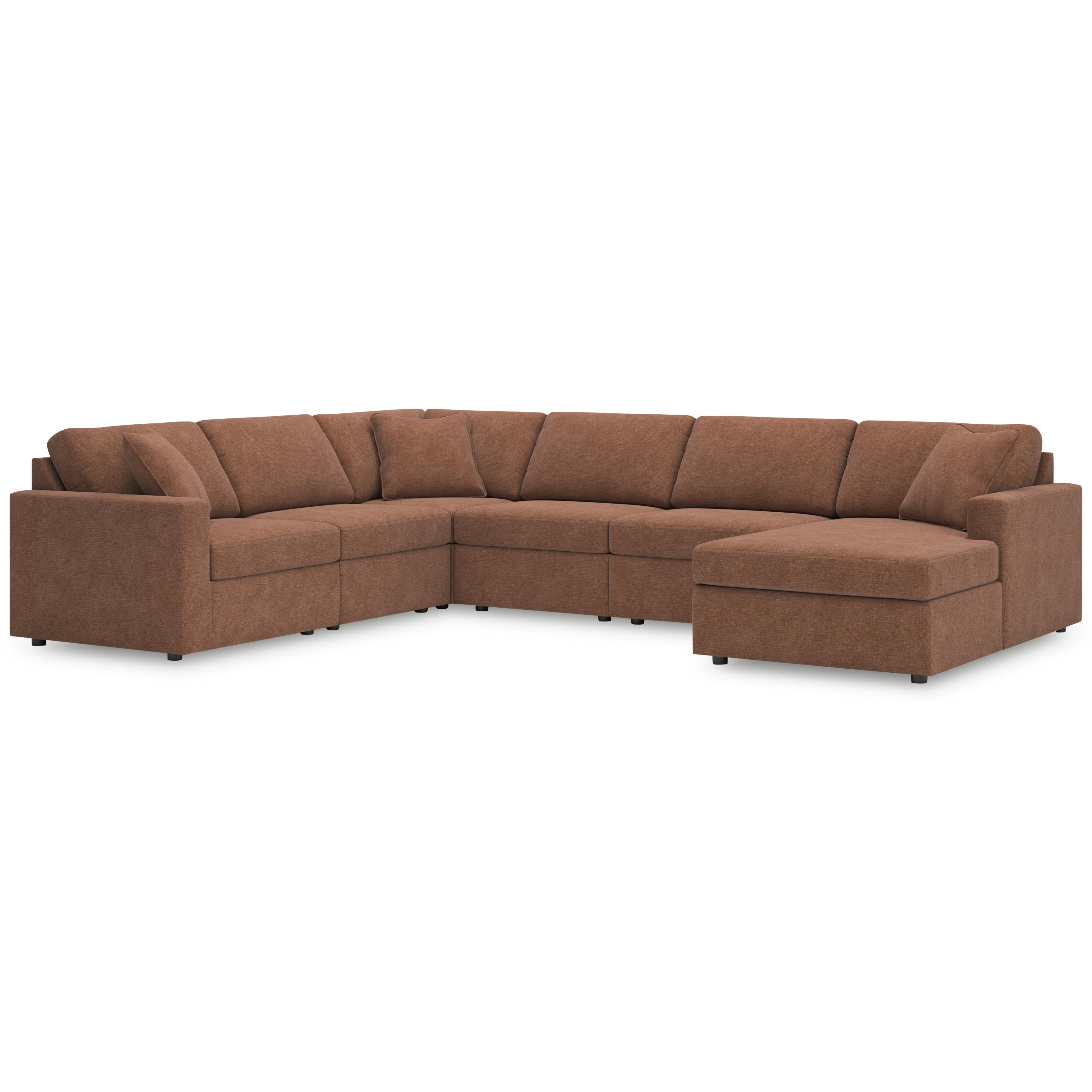  Manufacturer Color_Spice --  Signature Design by Ashley Modmax Fabric 6 pc Sectional IMAGE 1