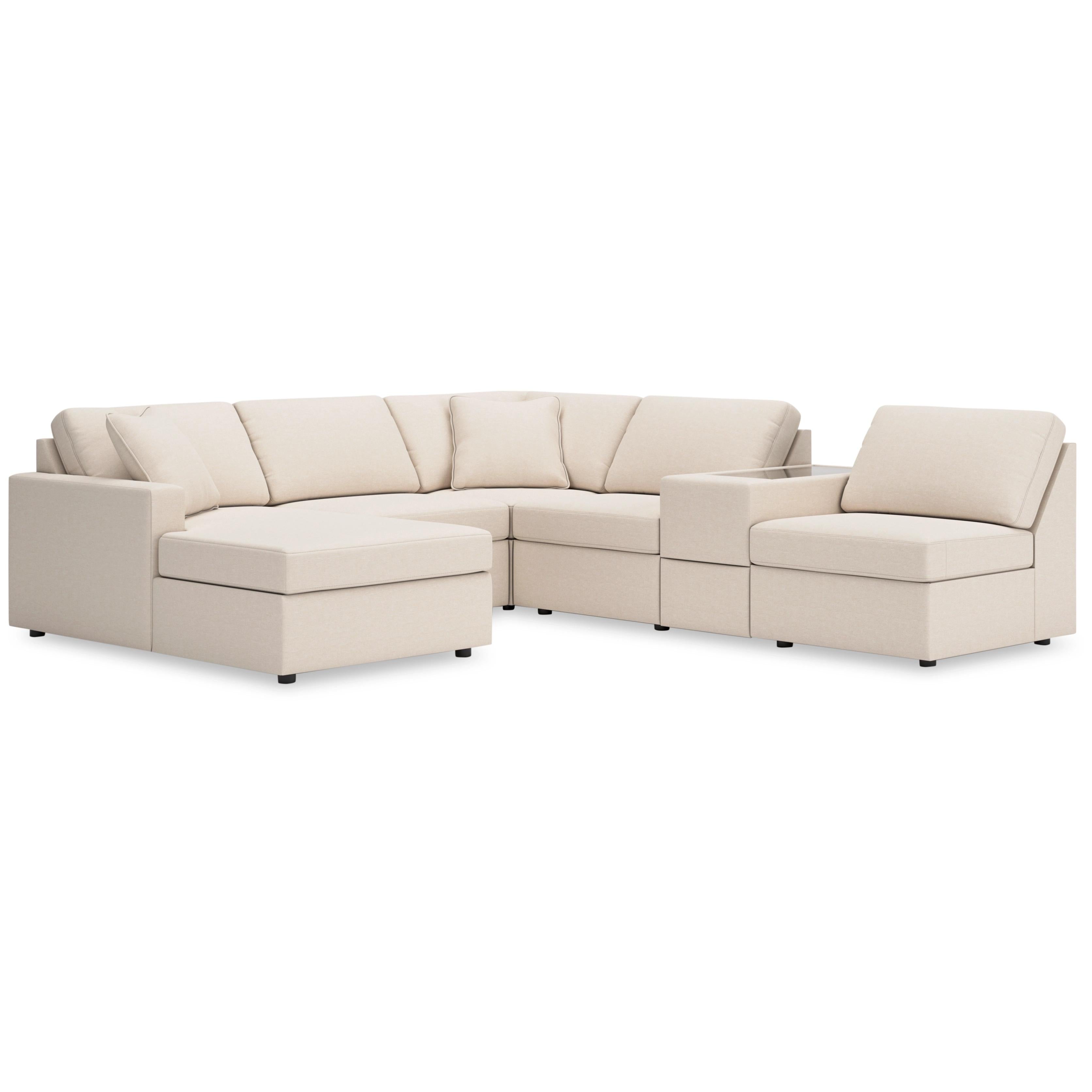  Manufacturer Color_Oyster --  Modmax 92103S21 6 pc Sectional with Chaise and Storage Console IMAGE 1