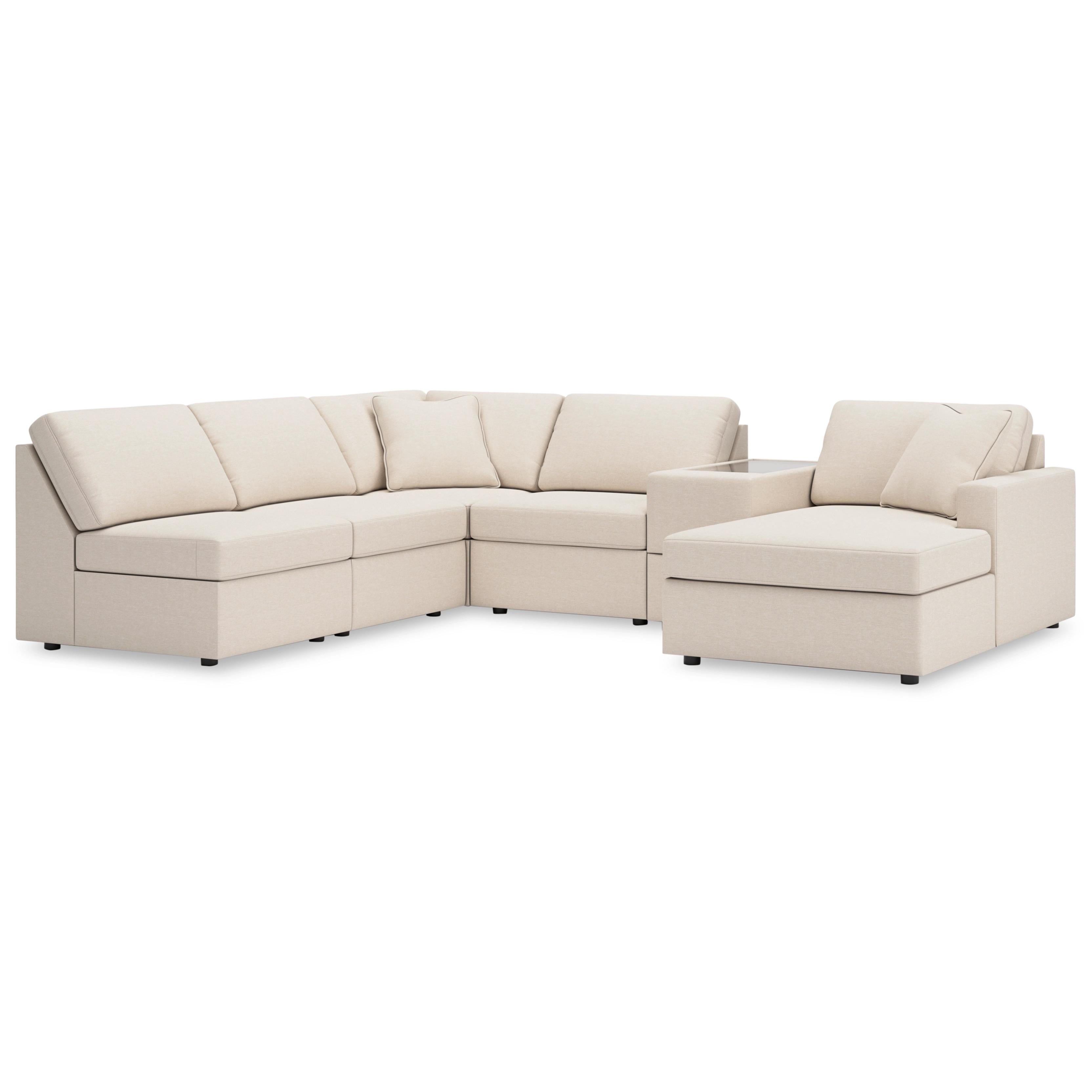  Manufacturer Color_Oyster --  Modmax 92103S22 6 pc Sectional with Chaise and Storage Console IMAGE 1