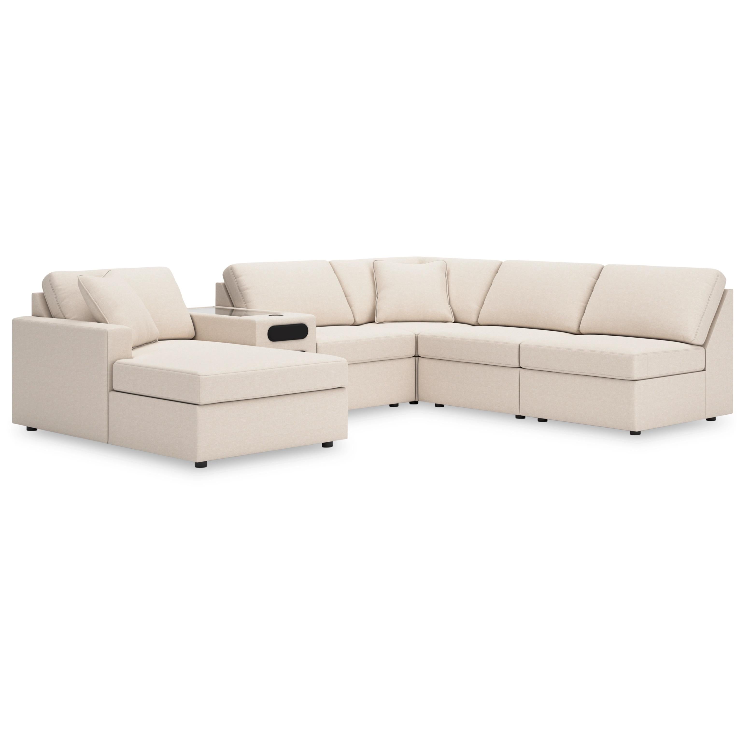  Manufacturer Color_Oyster --  Modmax 92103S24 6 pc Sectional with Chaise and Audio Console IMAGE 1