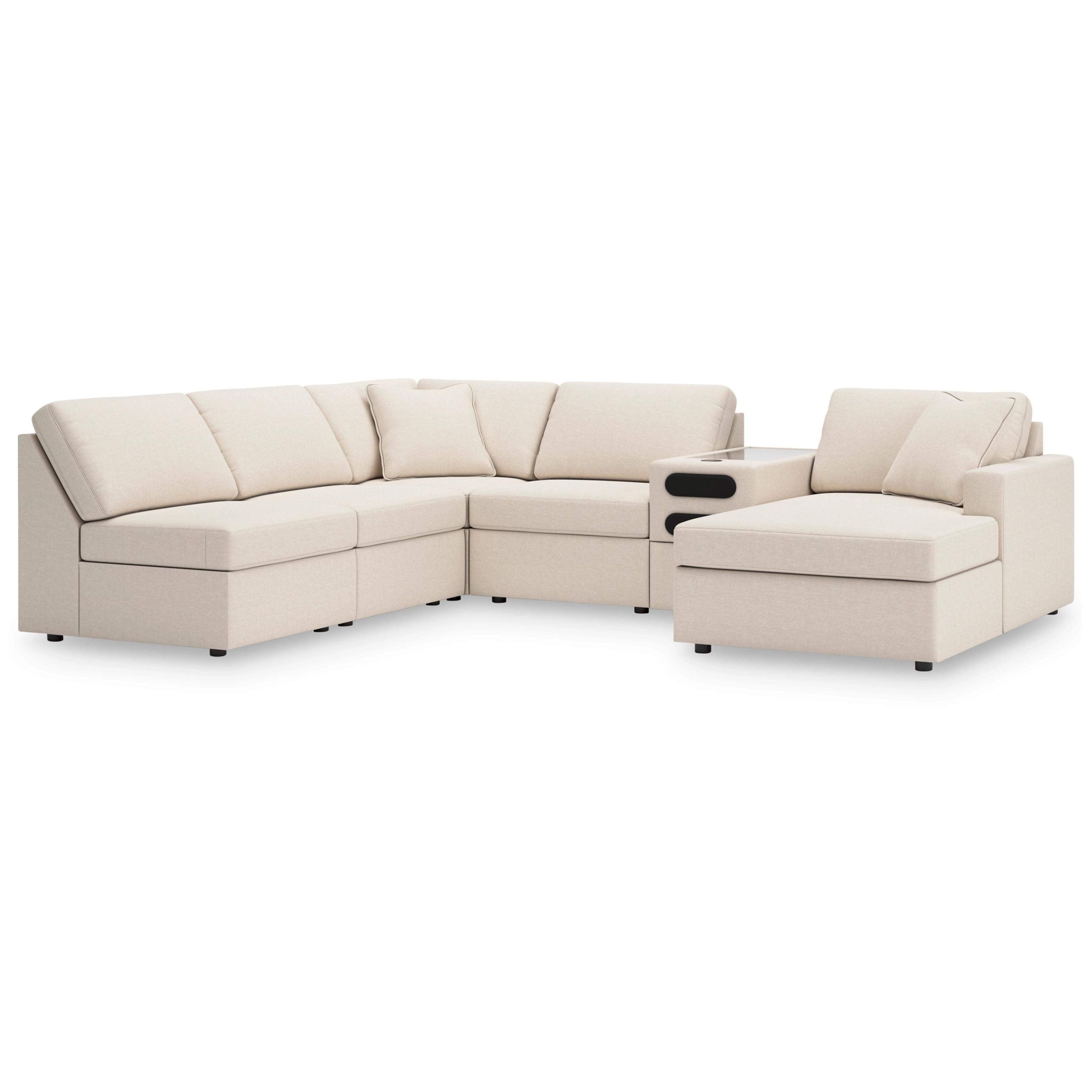 Manufacturer Color_Oyster --  Modmax 92103S25 6 pc Sectional with Chaise and Audio Console IMAGE 1