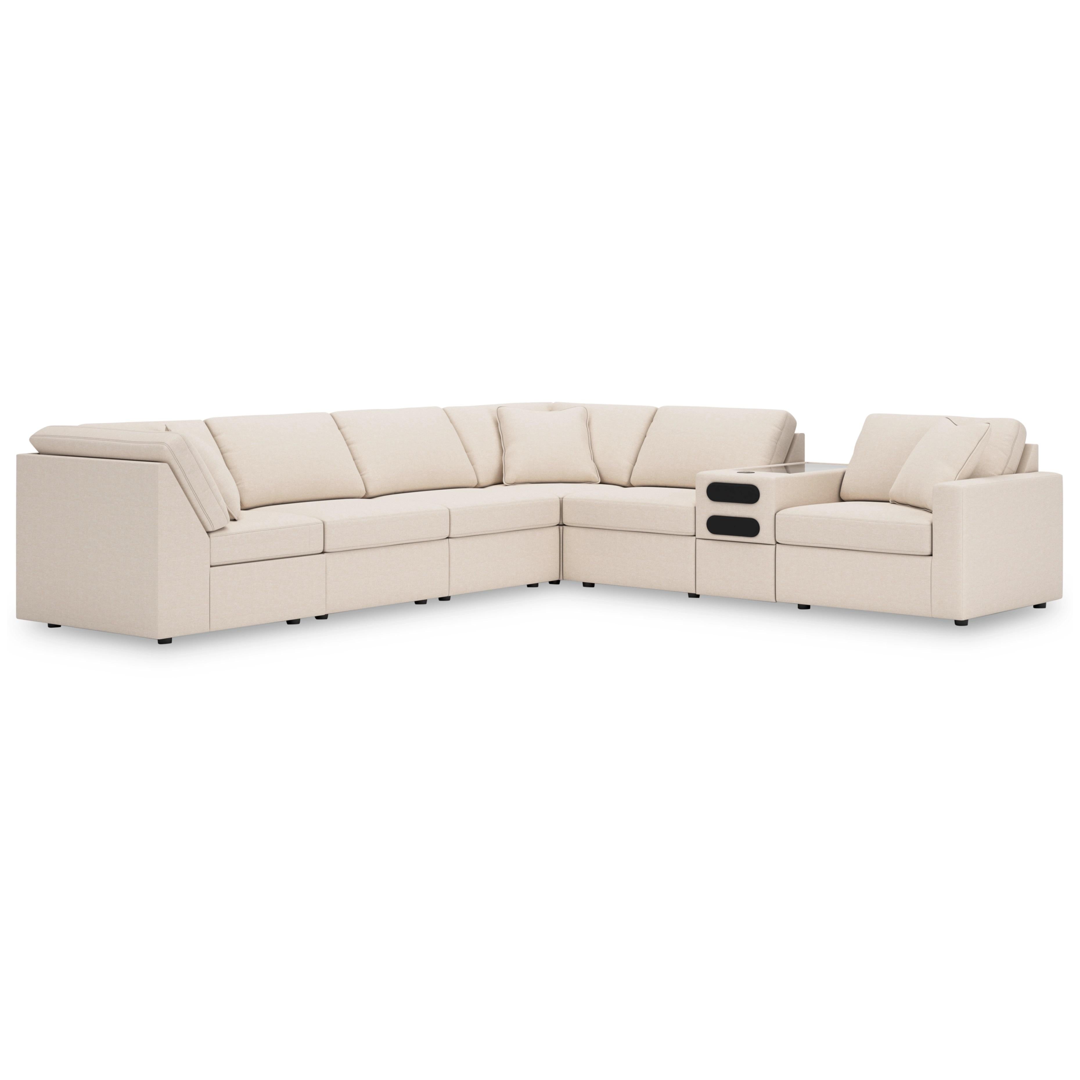  Manufacturer Color_Oyster --  Modmax 92103S34 7 pc Sectional with Audio Console IMAGE 1